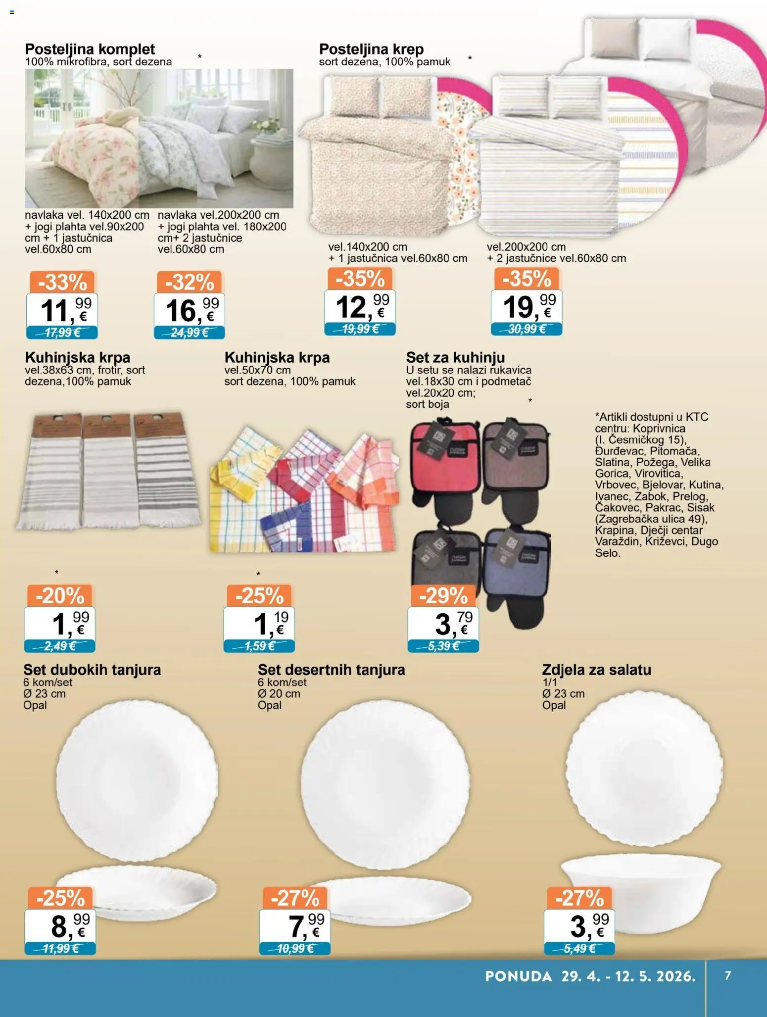 KTC katalog | vrijedi od 29.04.2026 | Stranica: 4 | Proizvodi: Krpa, Jastučnica, Plahta, Posteljina
