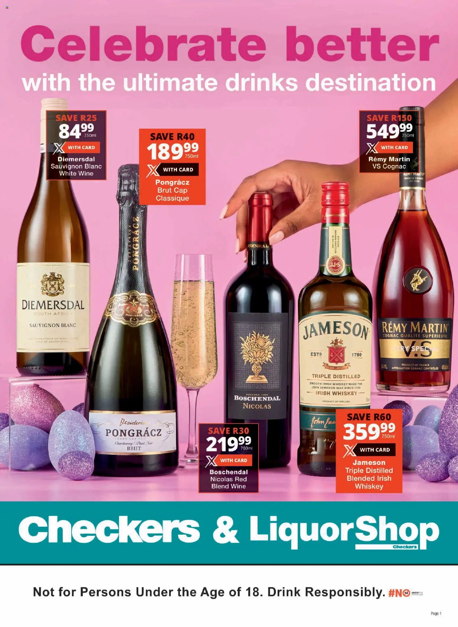 New Checkers catalogue – valid from 23.03.2026 | Page: 1 | Products: Cap, Wine, Whiskey, Ensalada de quino