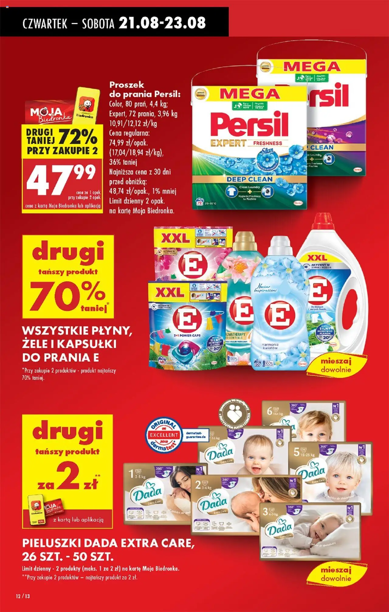 Biedronka gazetka - Oferta w tym tygodniu od 21.08.2025 | Strona: 14 | Produkty: Karta, Persil, Proszek do prania, Proszek do prania Persil