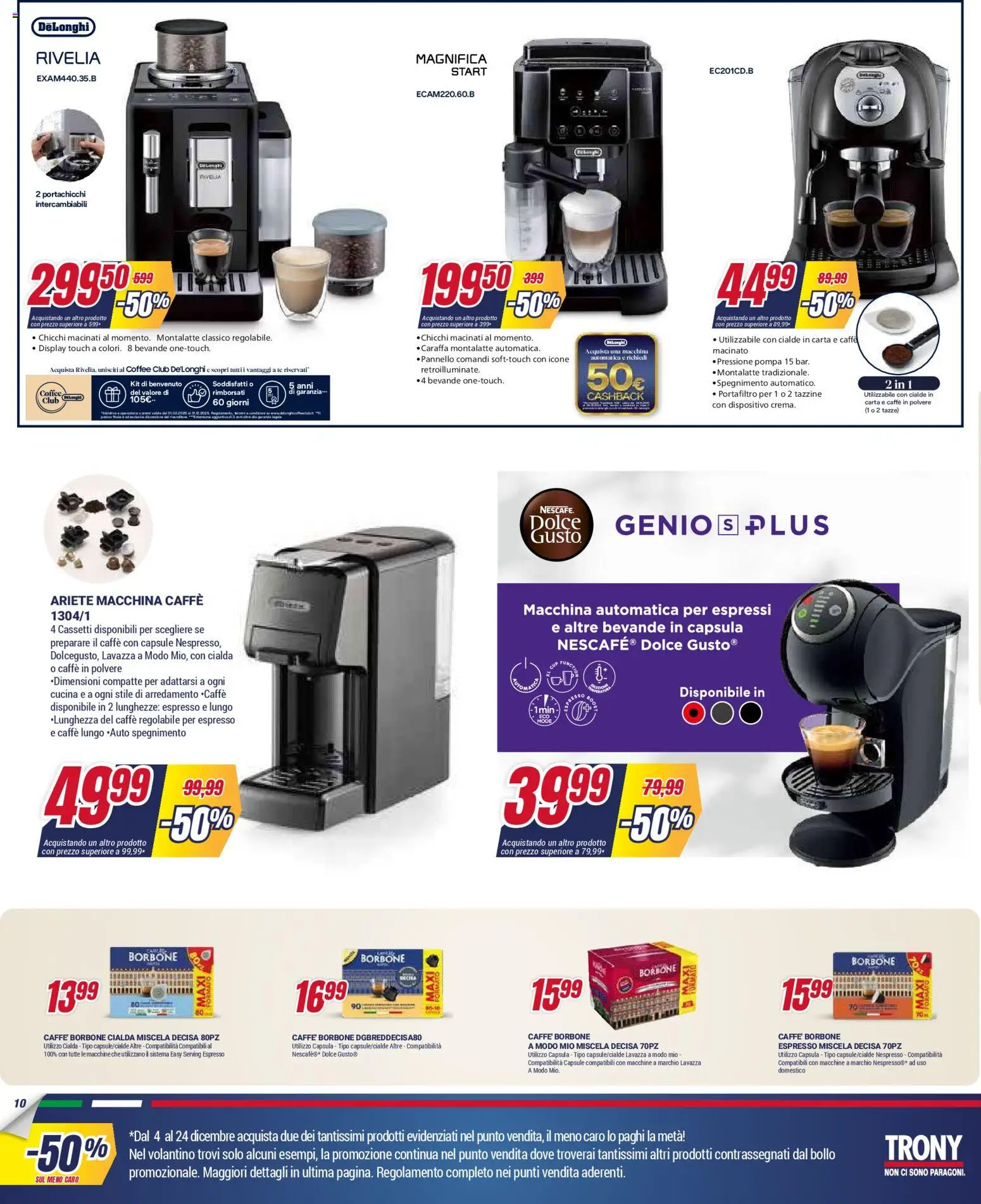 Volantino Trony del 04.12.2025 | Pagina: 10 | Prodotti: Caraffa, Caffè, Lavazza, Macinato