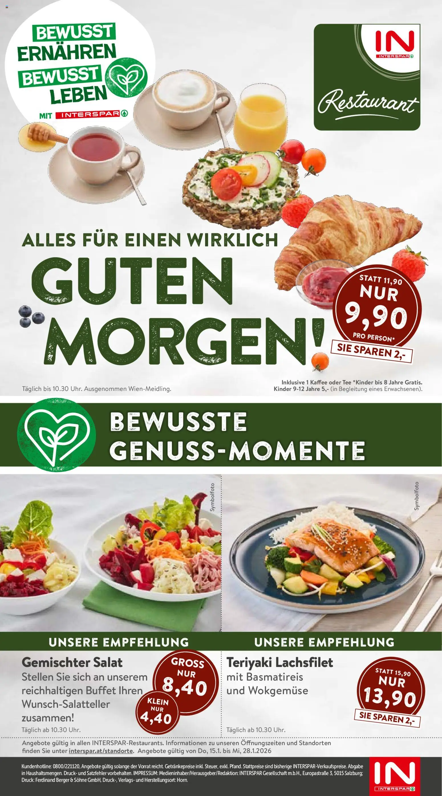 Interspar Bewusst Geniessen - Österreich  gültig ab 15.01.2026 | Seite: 16 | Produkte: Salat, Kaffee, Tee