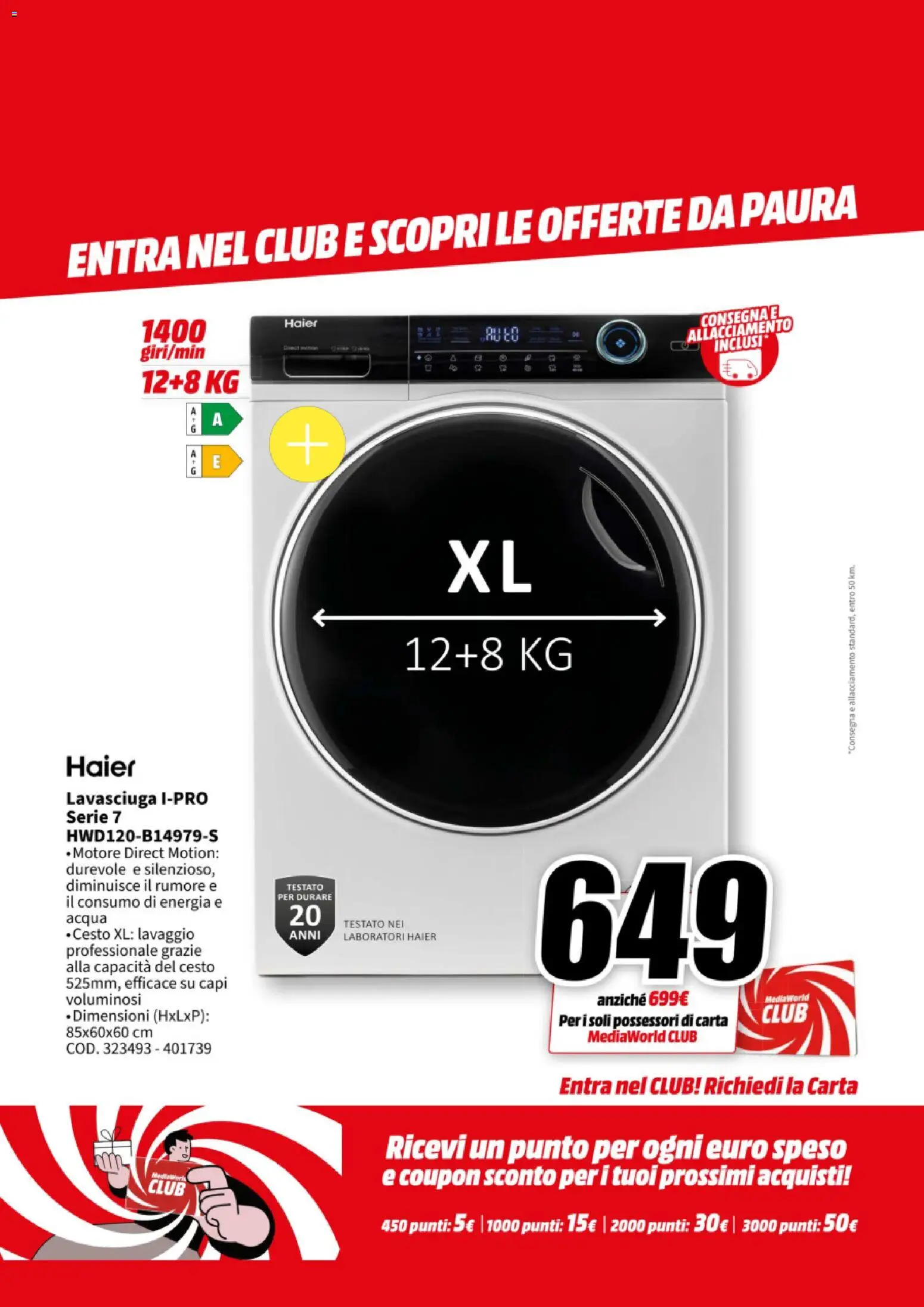Volantino Media World del 27.10.2025 | Pagina: 49 | Prodotti: Lavasciuga, Acqua