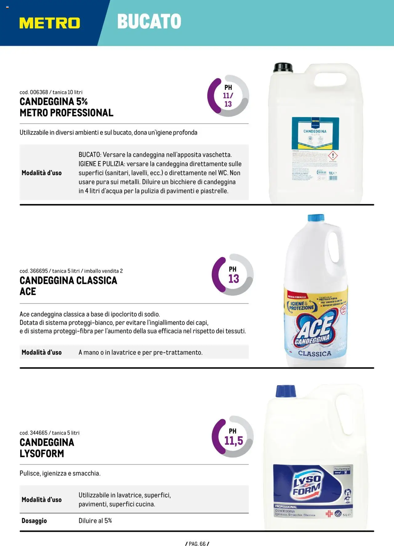 Volantino Metro del 26.09.2024 | Pagina: 66 | Prodotti: Candeggina, Lavatrice, Tanica, Metro