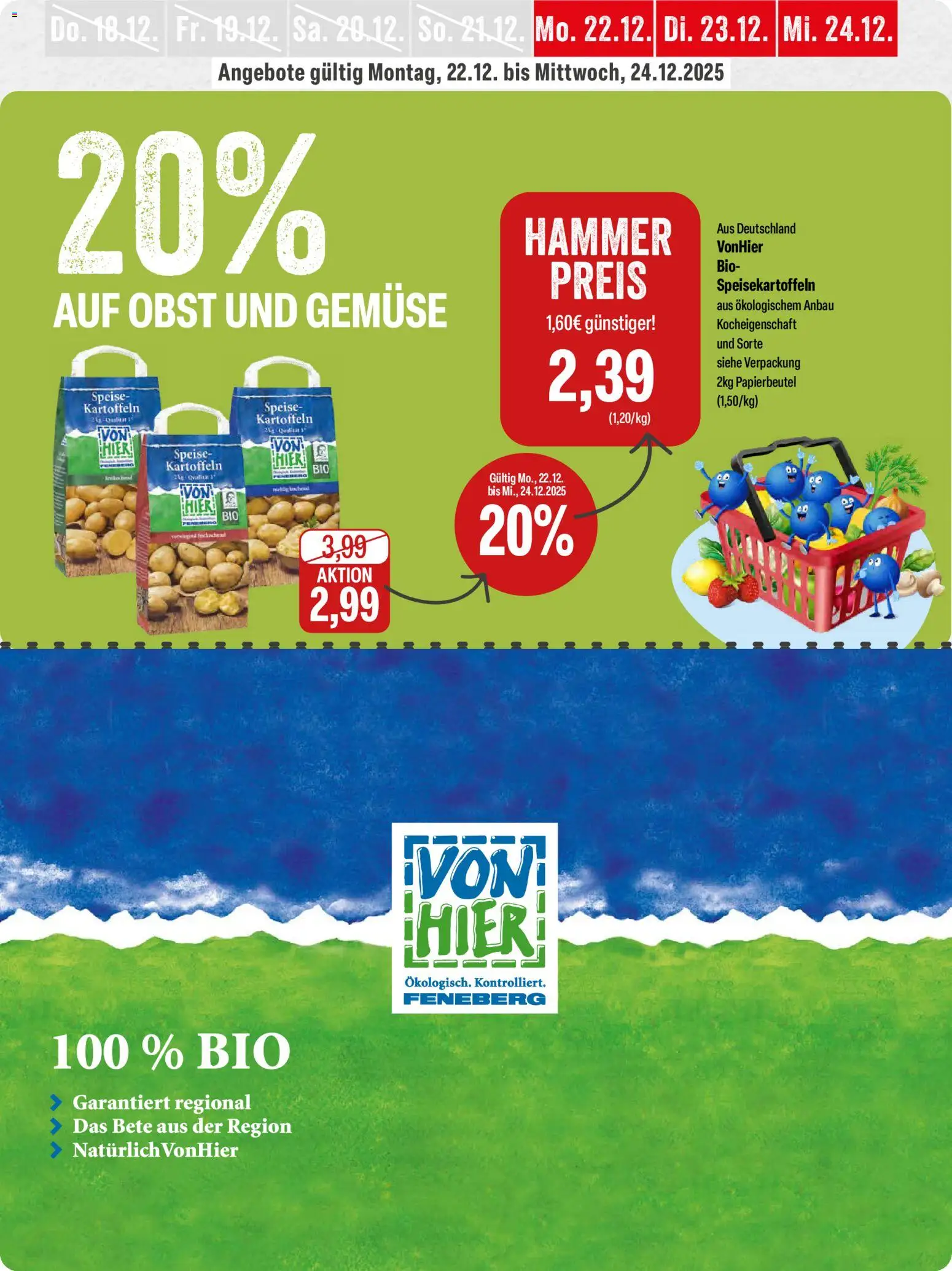 Feneberg Angebote – gültig ab 18.12.2025 | Seite: 21 | Produkte: Kartoffeln, Gemüse, Obst
