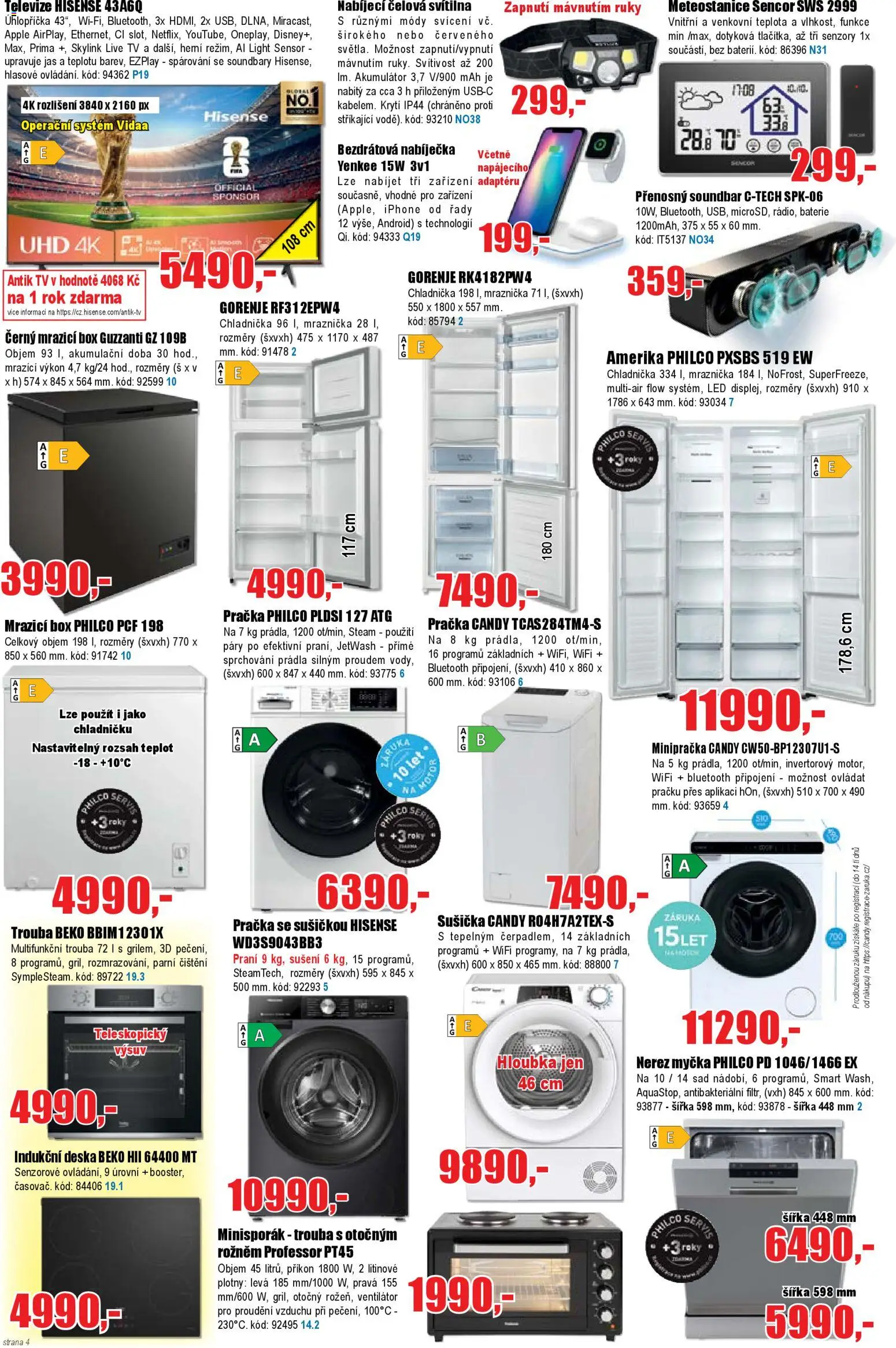 Eva supermarket leták od 21.01.2026 | Strana: 4 | Produkty: Box, Sušička, Ventilátor, Televize