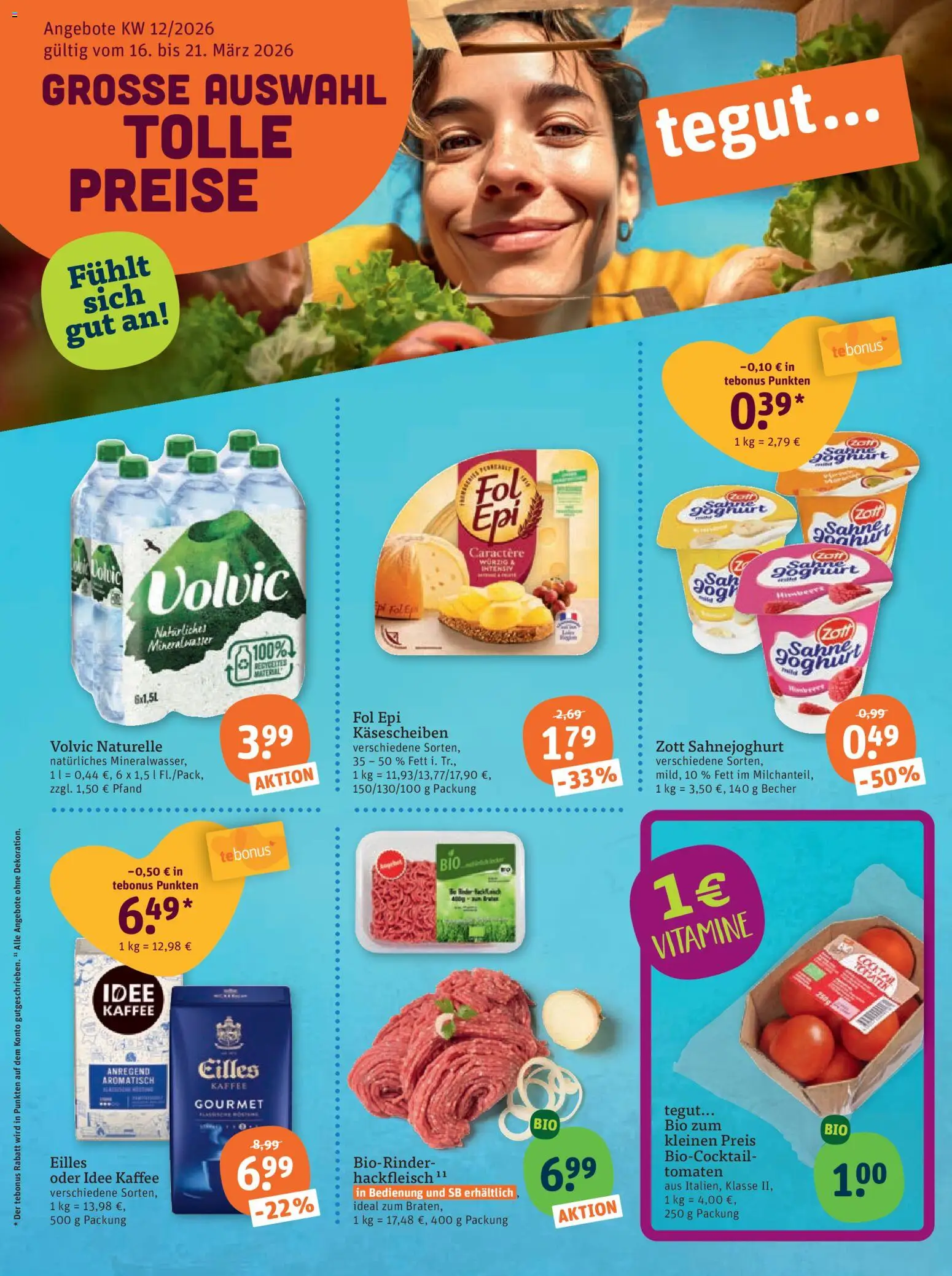 Tegut Prospekt 	 – gültig ab 16.03.2026 | Seite: 3 | Produkte: Idee kaffee, Joghurt, Kaffee, Hackfleisch