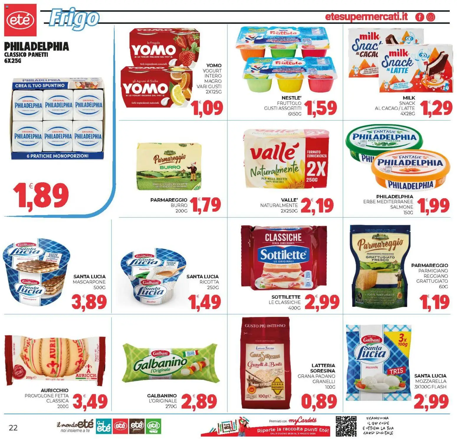 Volantino Eté del 12.12.2025 | Pagina: 22 | Prodotti: Provolone, Yogurt, Salmone, Burro