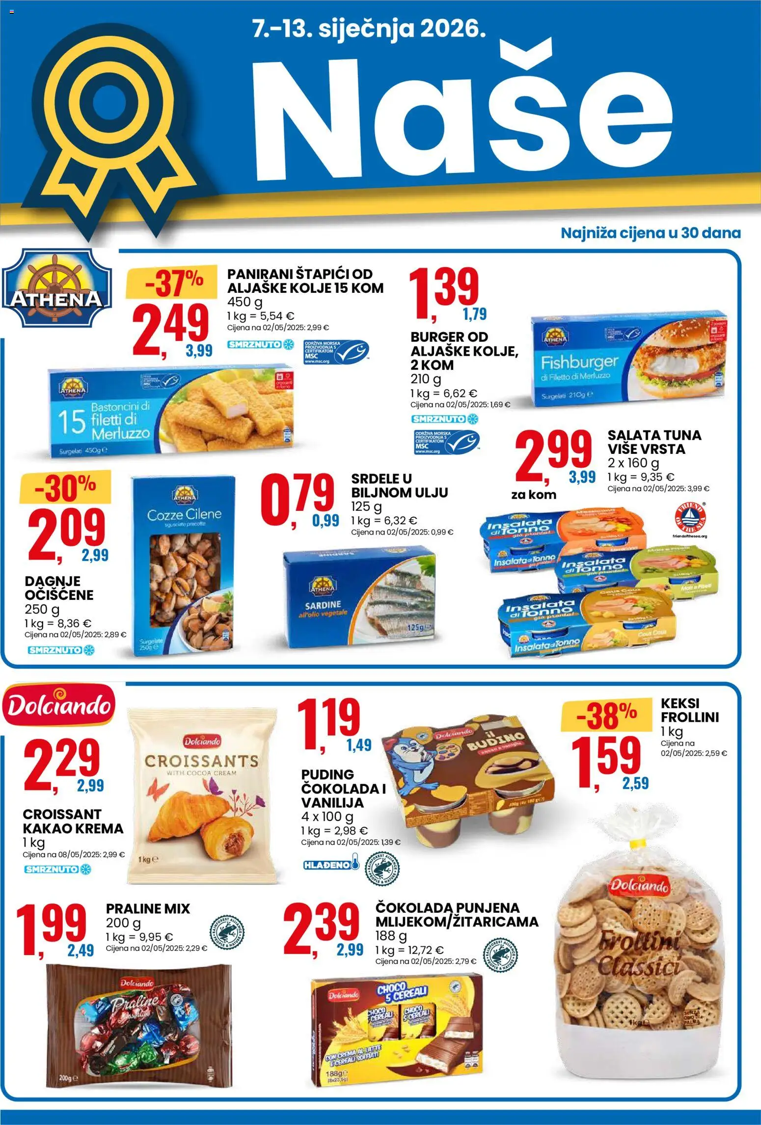 Eurospin katalog | vrijedi od 07.01.2026 | Stranica: 4 | Proizvodi: Čokolada, Krema, Kakao, Dagnje