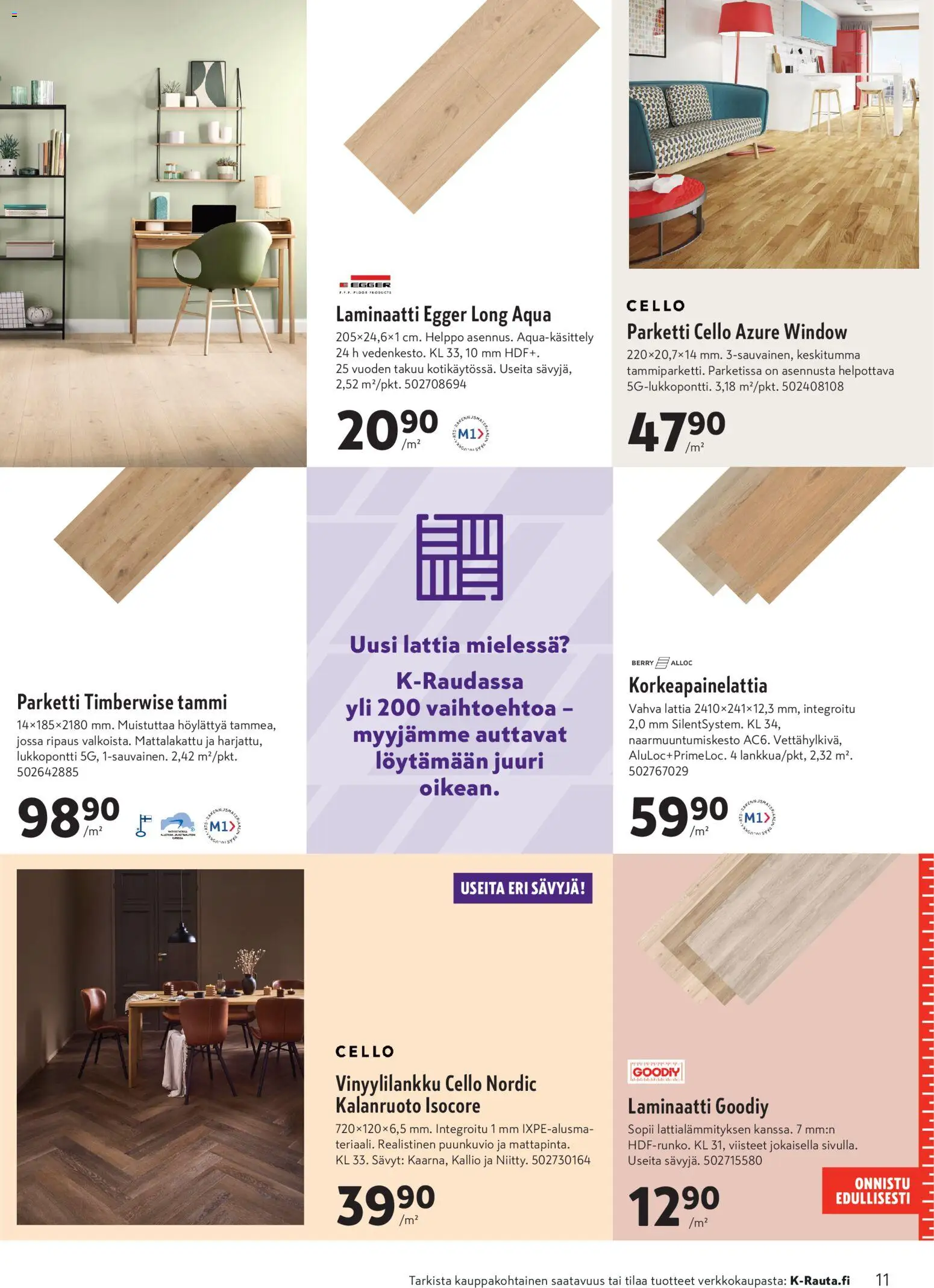 K-Rauta tarjoukset – voimassa 04.03.2026 alkaen | Sivu: 11 | Tuotteet: Laminaatti