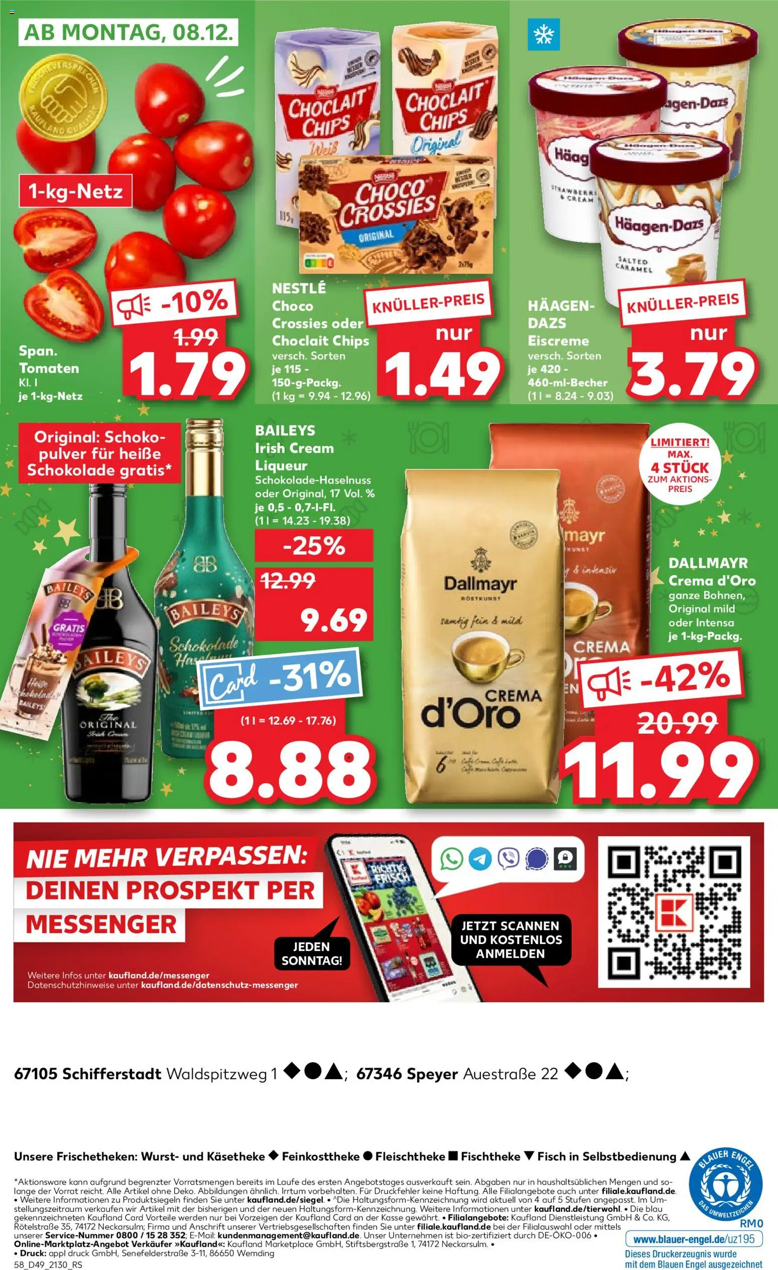 Kaufland prospekt Speyer	 – gültig ab 04.12.2025 | Seite: 58 | Produkte: Schokolade, Eiscreme, Fisch, Wurst