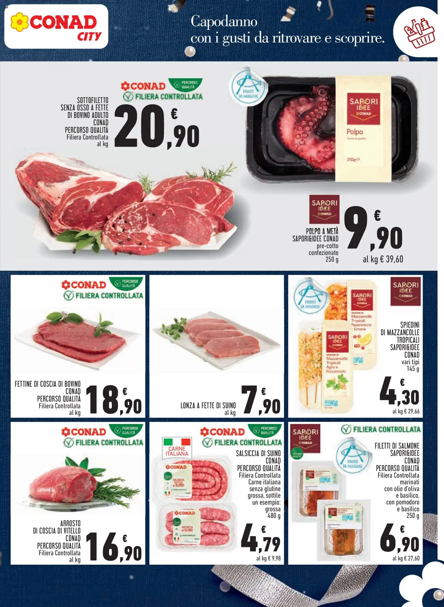 Volantino Conad del 27.12.2025 | Pagina: 3 | Prodotti: Salmone, Olio, Prezzemolo, Vitello