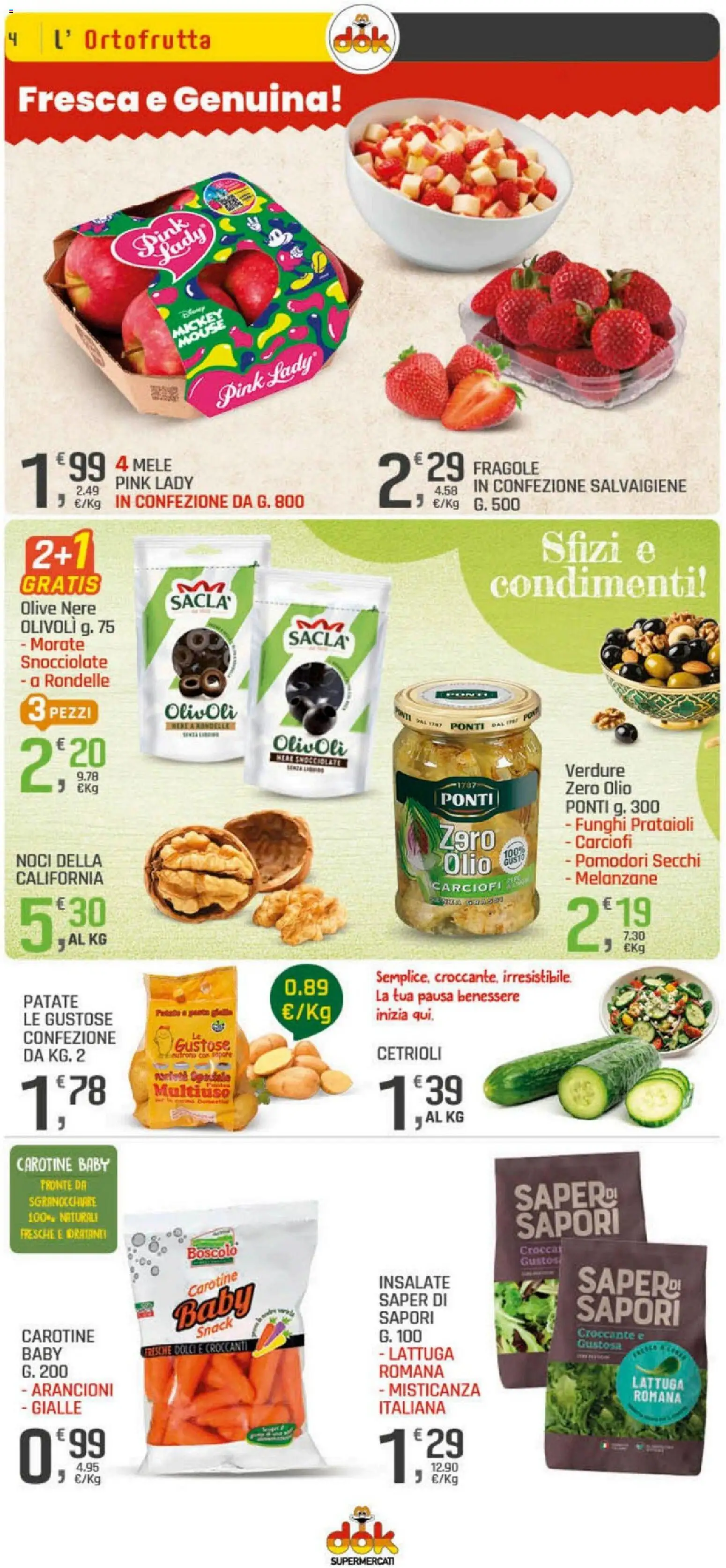 Volantino DOK del 20.04.2026 | Pagina: 4 | Prodotti: Olive, Mouse, Lattuga, Pomodori secchi