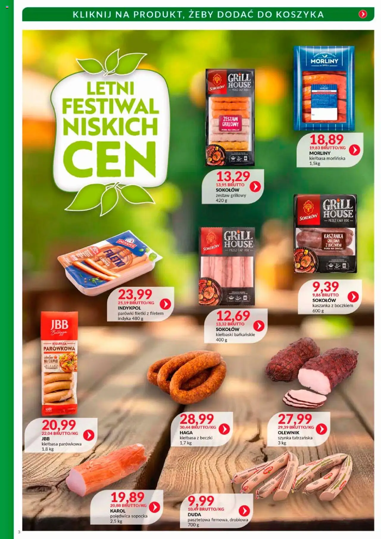 Eurocash Gazetka - Katalog Wędlin od 01.08.2025 | Strona: 3 | Produkty: Kiełbasa, Grill, Kiełbaski, Szynka