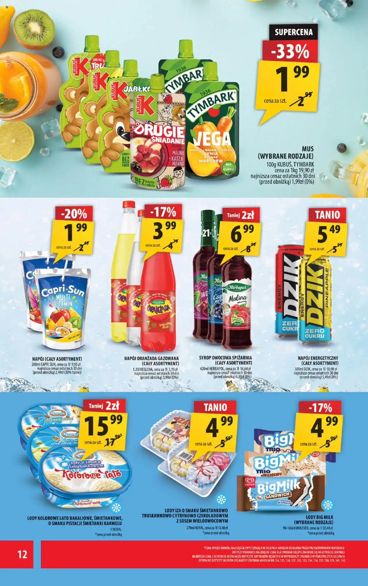 Arhelan Gazetka od 12.09.2025 | Strona: 12 | Produkty: Dynia, Kasza, Ananas, Lody