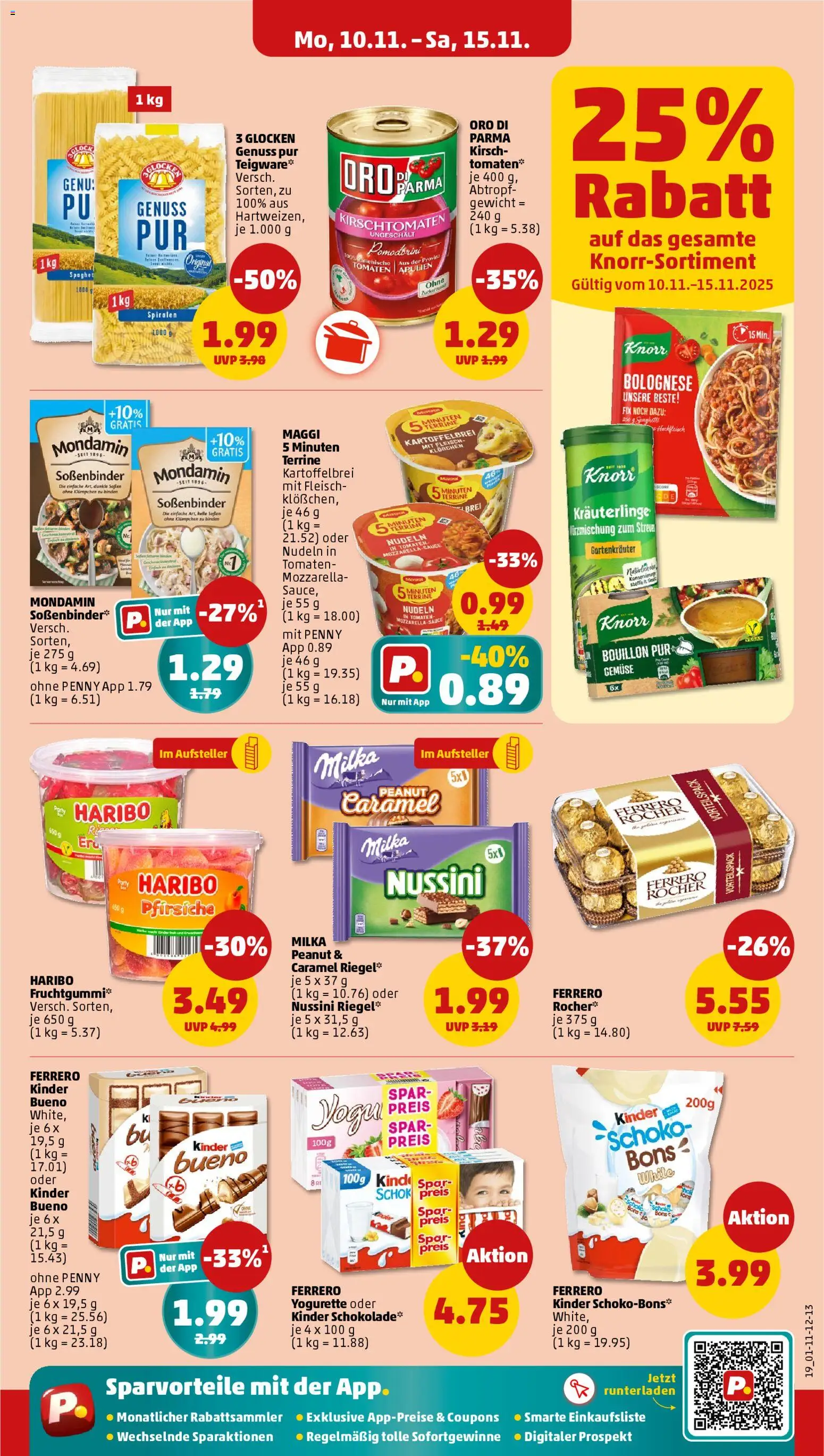 Penny Prospekt 	 – gültig ab 10.11.2025 | Seite: 19 | Produkte: Kinder bueno, Gemüse, Fleisch, Hackfleisch