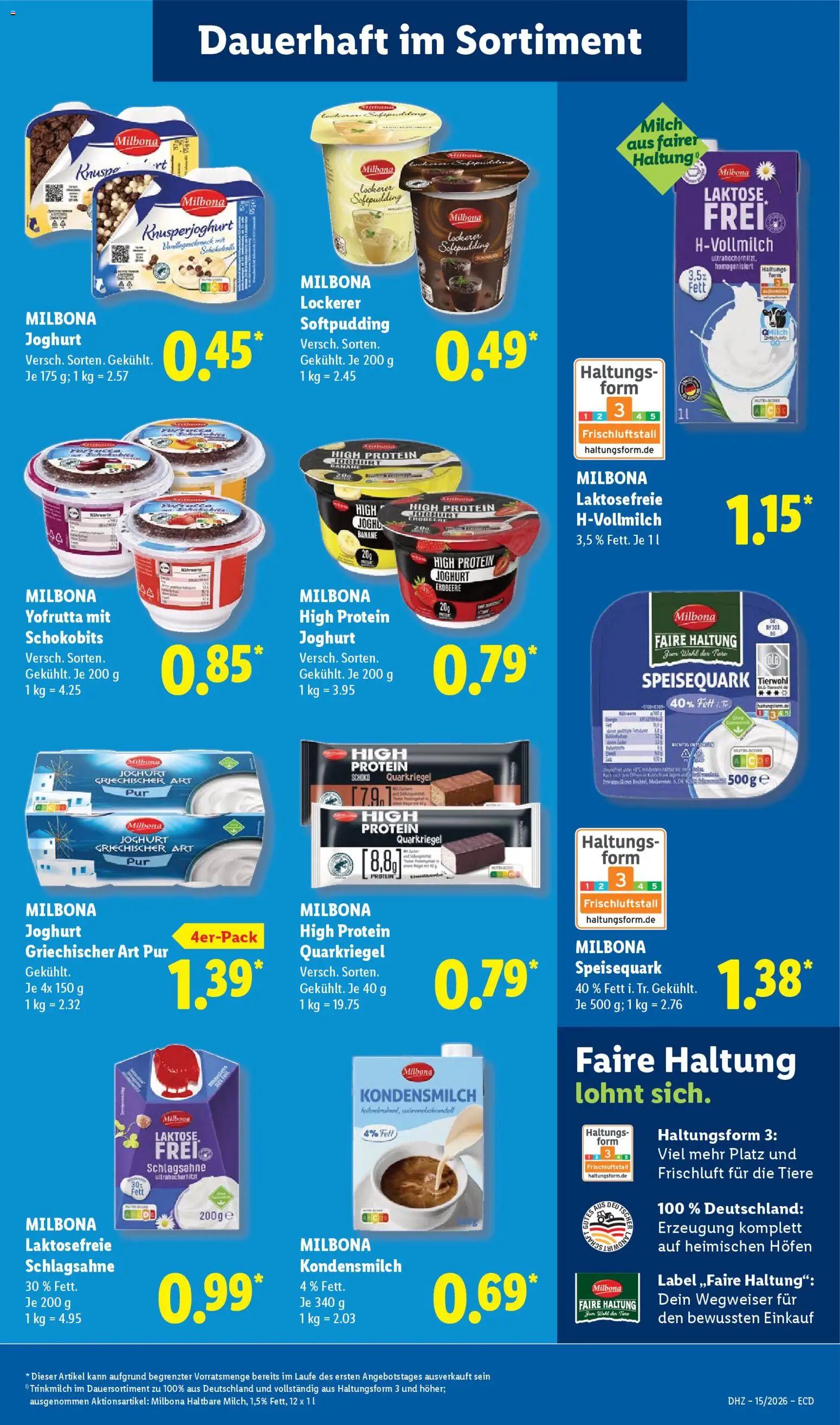 Lidl Prospekt – gültig ab 07.04.2026 | Seite: 19 | Produkte: Schlagsahne, Milch, Joghurt, Speisequark
