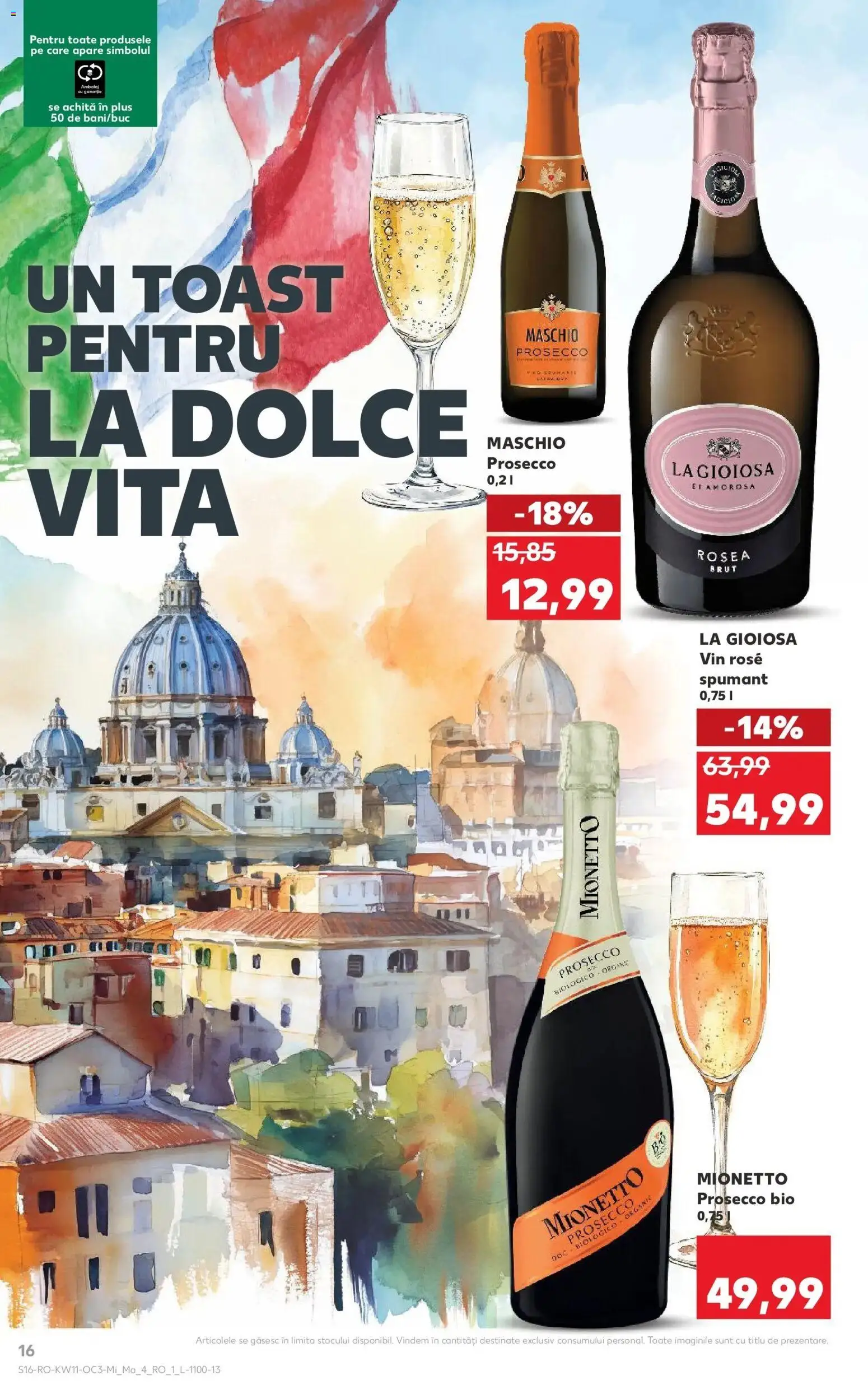 Noul catalog Kaufland – valabil de la 11.03.2026 | Pagină: 16 | Produse: Şerit ödül, Prosecco, Vin