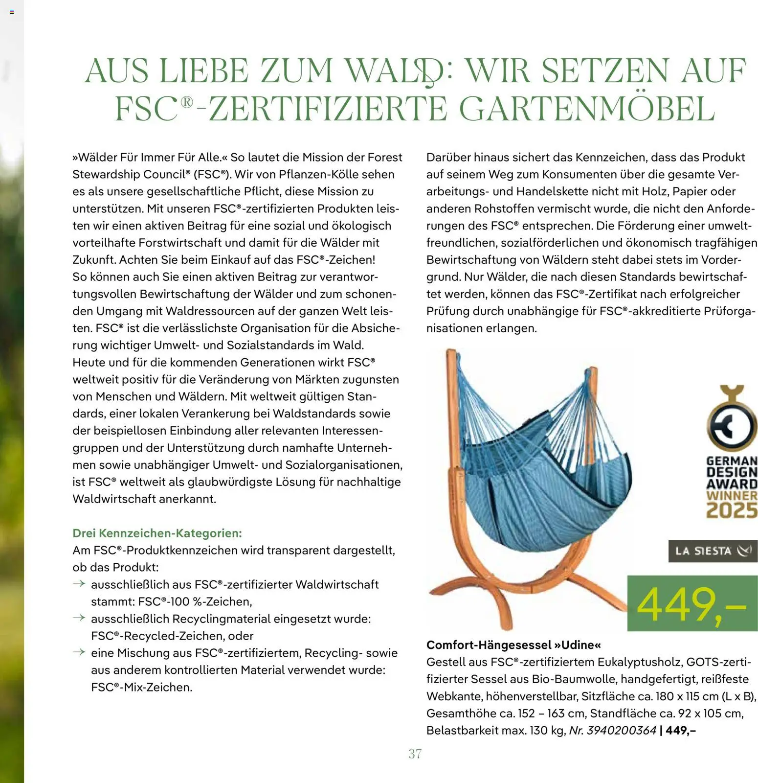 Pflanzen-Kölle GARTENMÖBEL 2026 – gültig ab 07.03.2026 | Seite: 37 | Produkte: Sessel, Gartenmöbel