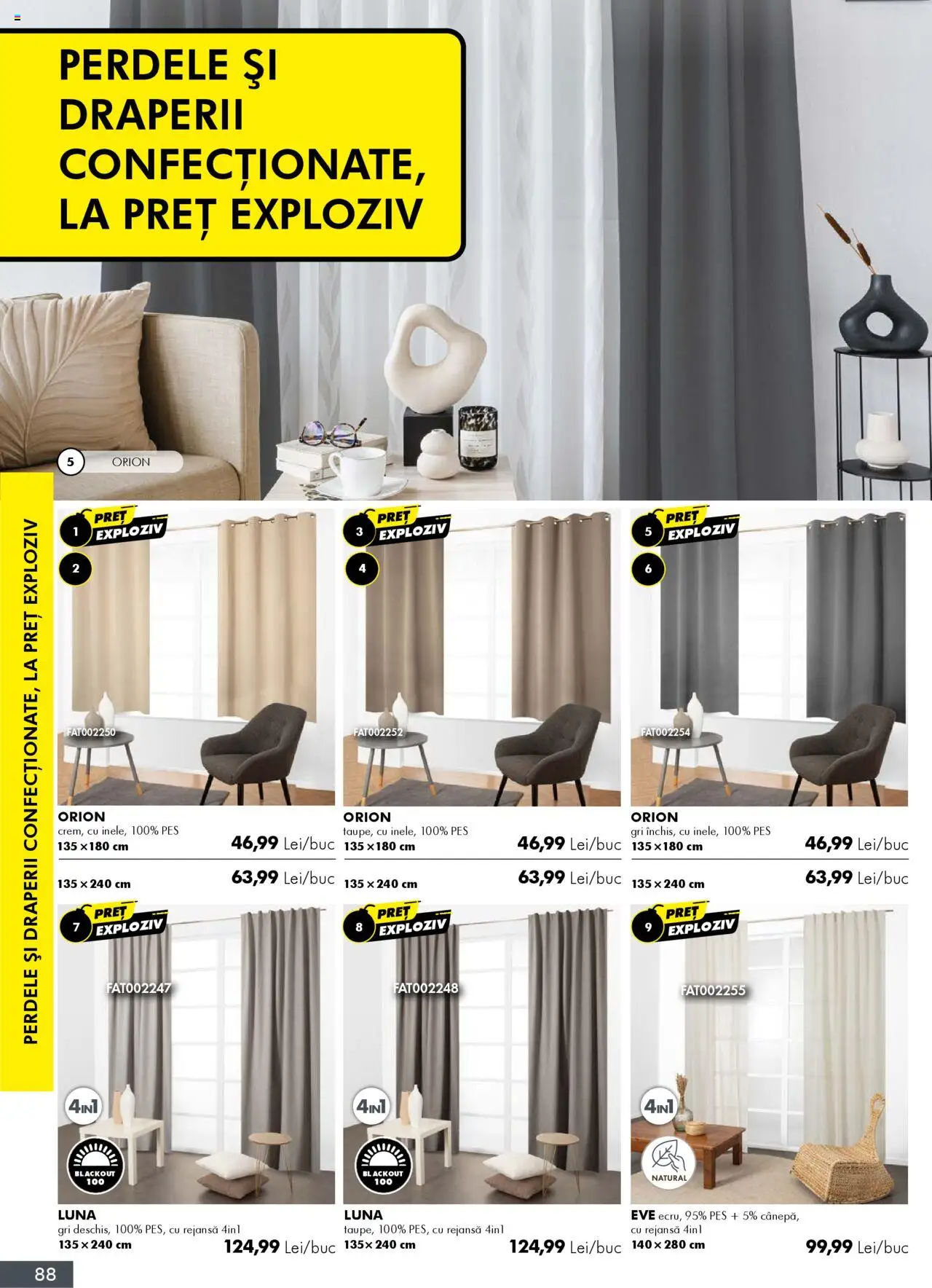 Noul catalog Diego – valabil de la 01.10.2025 | Pagină: 88 | Produse: Draperii