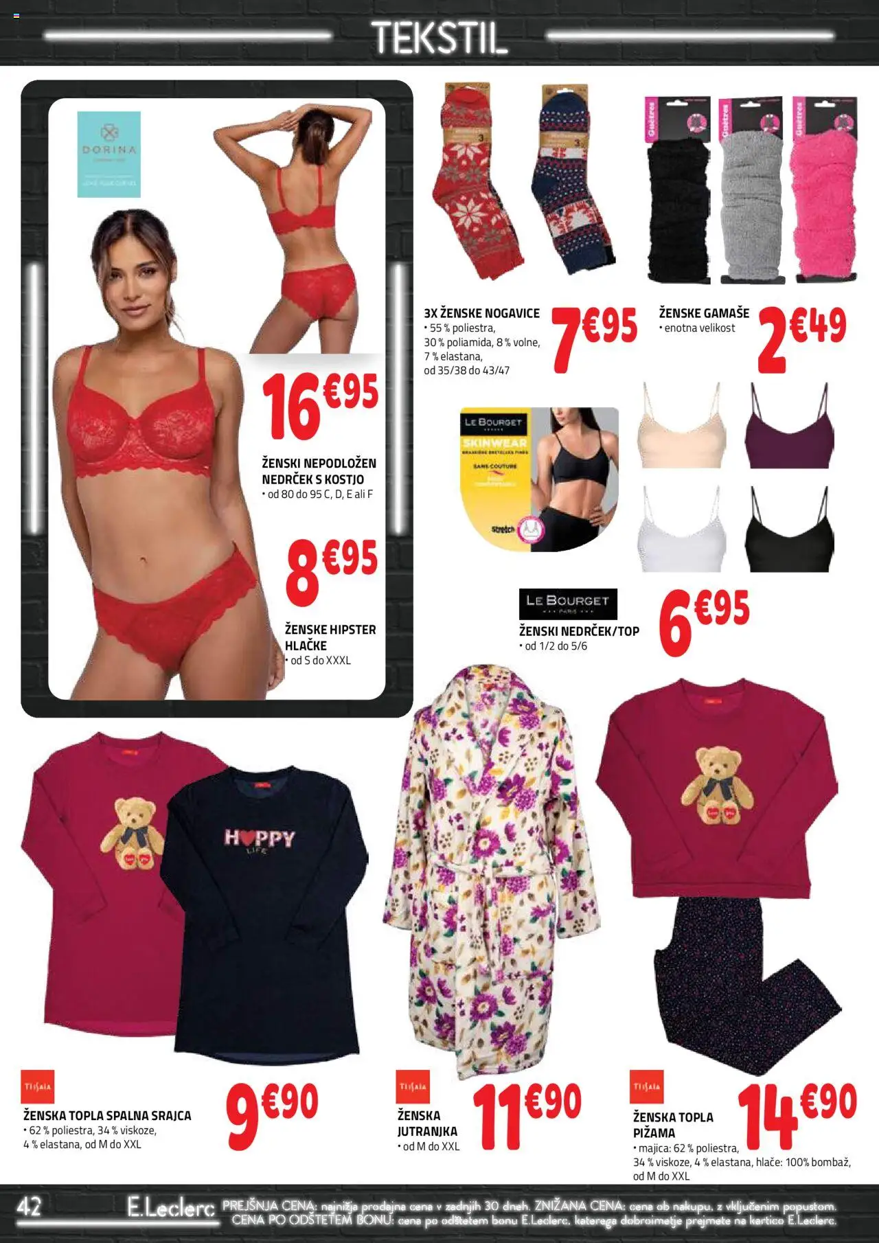 Novi E.leclerc katalog ponudbe – veljaven od 01.10.2025 | Stran: 42 | Izdelki: Srajca, Pižama, Majica, Hlace