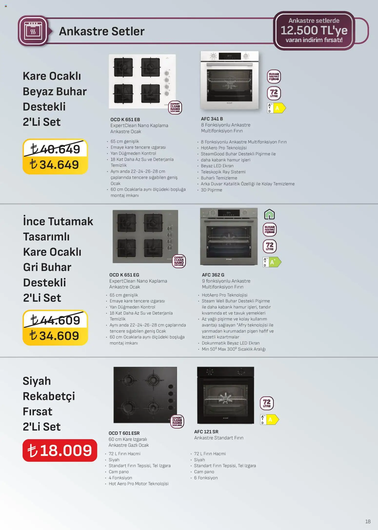 Arçelik Ankastre Kataloğu - 16.02.2026 tarihinden itibaren geçerlidir | Sayfa: 18 | Ürünler: Su, Fırın, Ocak, Izgara