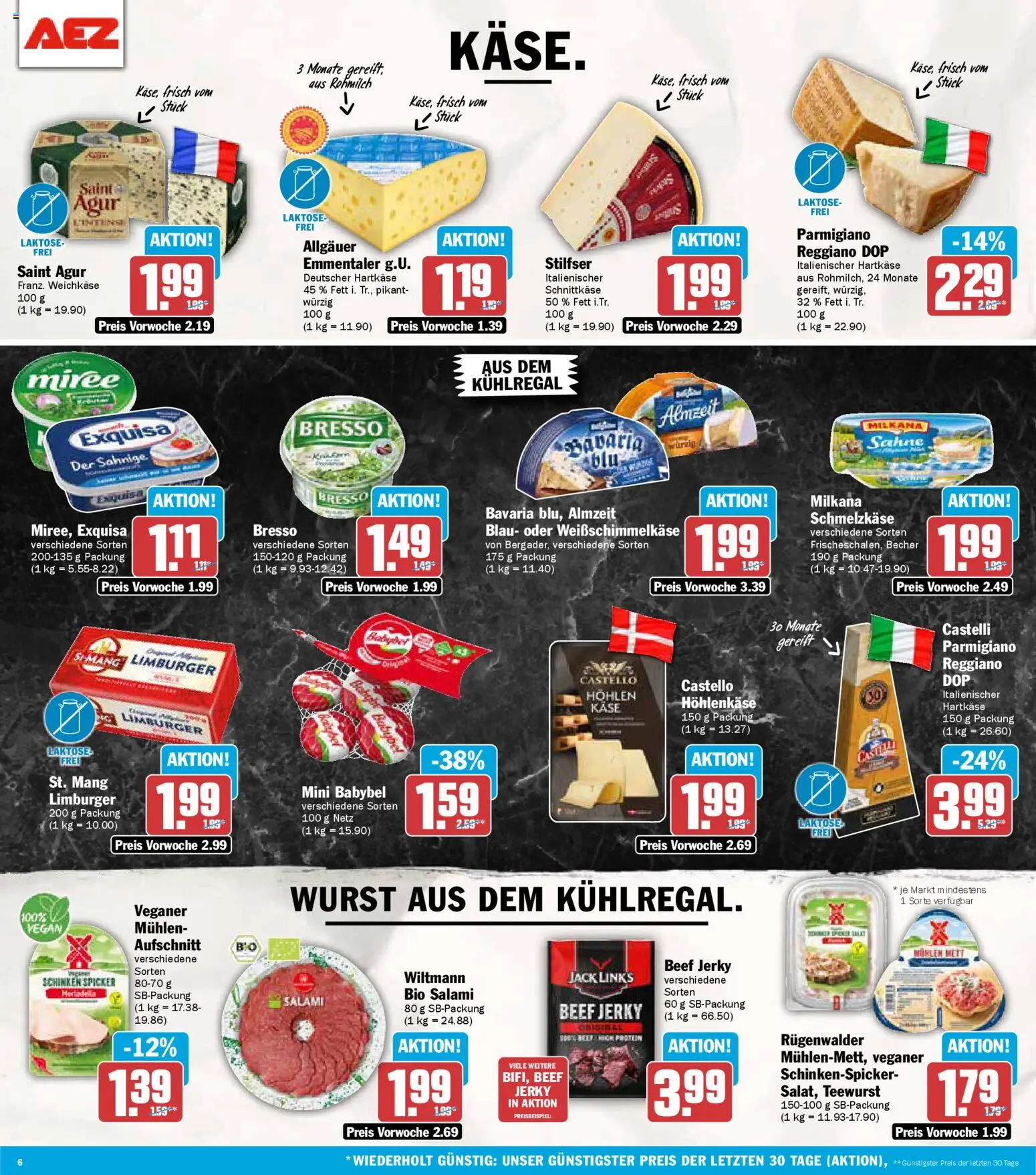 AEZ Prospekt 	 – gültig ab 24.11.2025 | Seite: 6 | Produkte: Bresso, Salami, Schinken, Sahne
