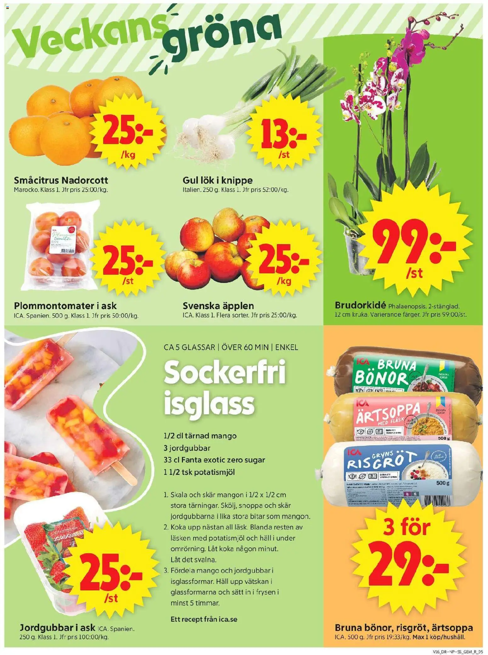 ICA Supermarket reklamblad aktuell från 13.04.2026 | Sida: 7 | Produkter: Fanta, Gul lök, Mango, Bönor