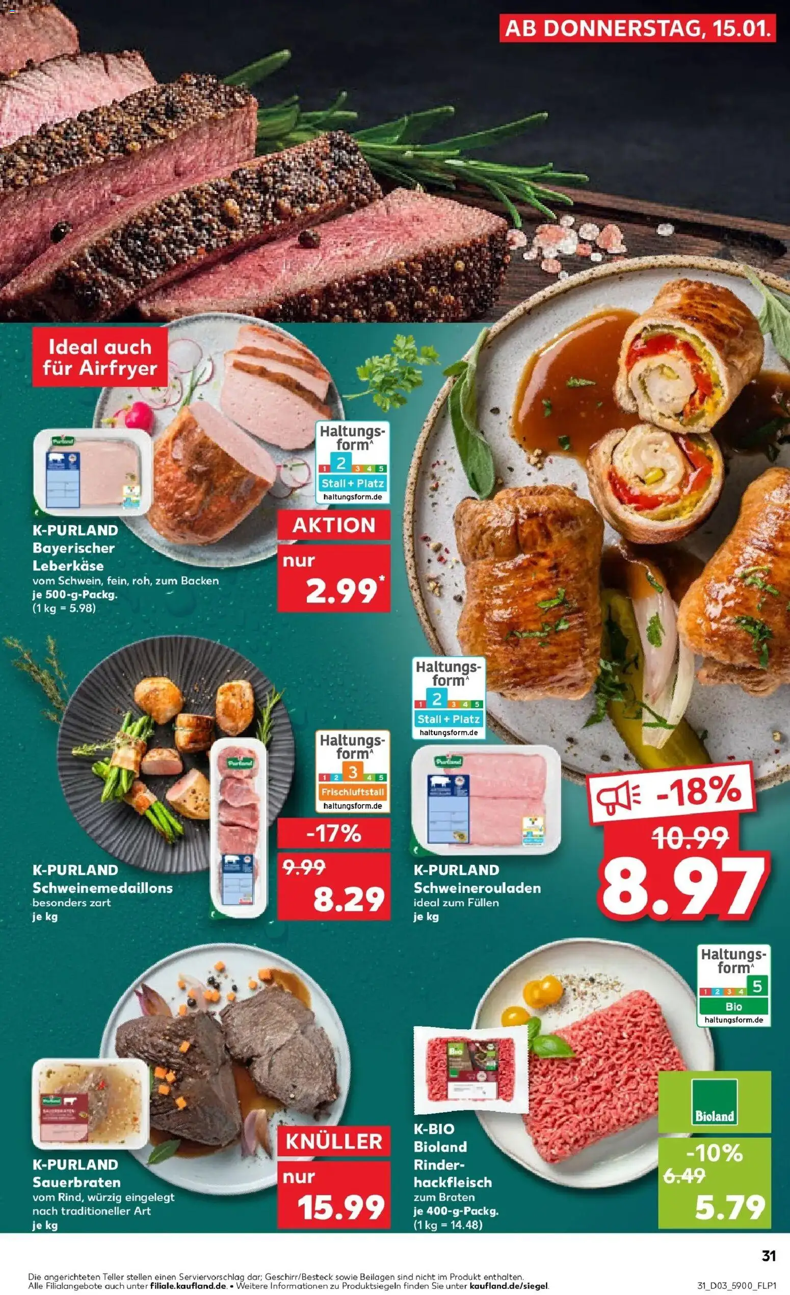 Kaufland prospekt Grimma	 – gültig ab 19.01.2026 | Seite: 31 | Produkte: Hackfleisch, Leberkase