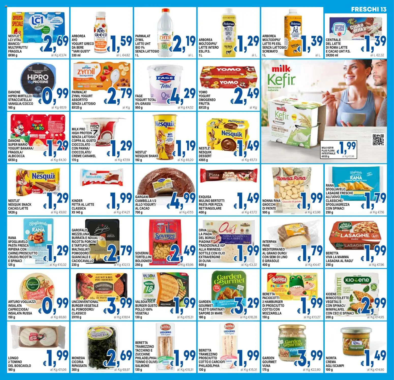 Volantino DEM del 13.02.2026 | Pagina: 13 | Prodotti: Yogurt greco, Crema, Spinaci, Carciofi