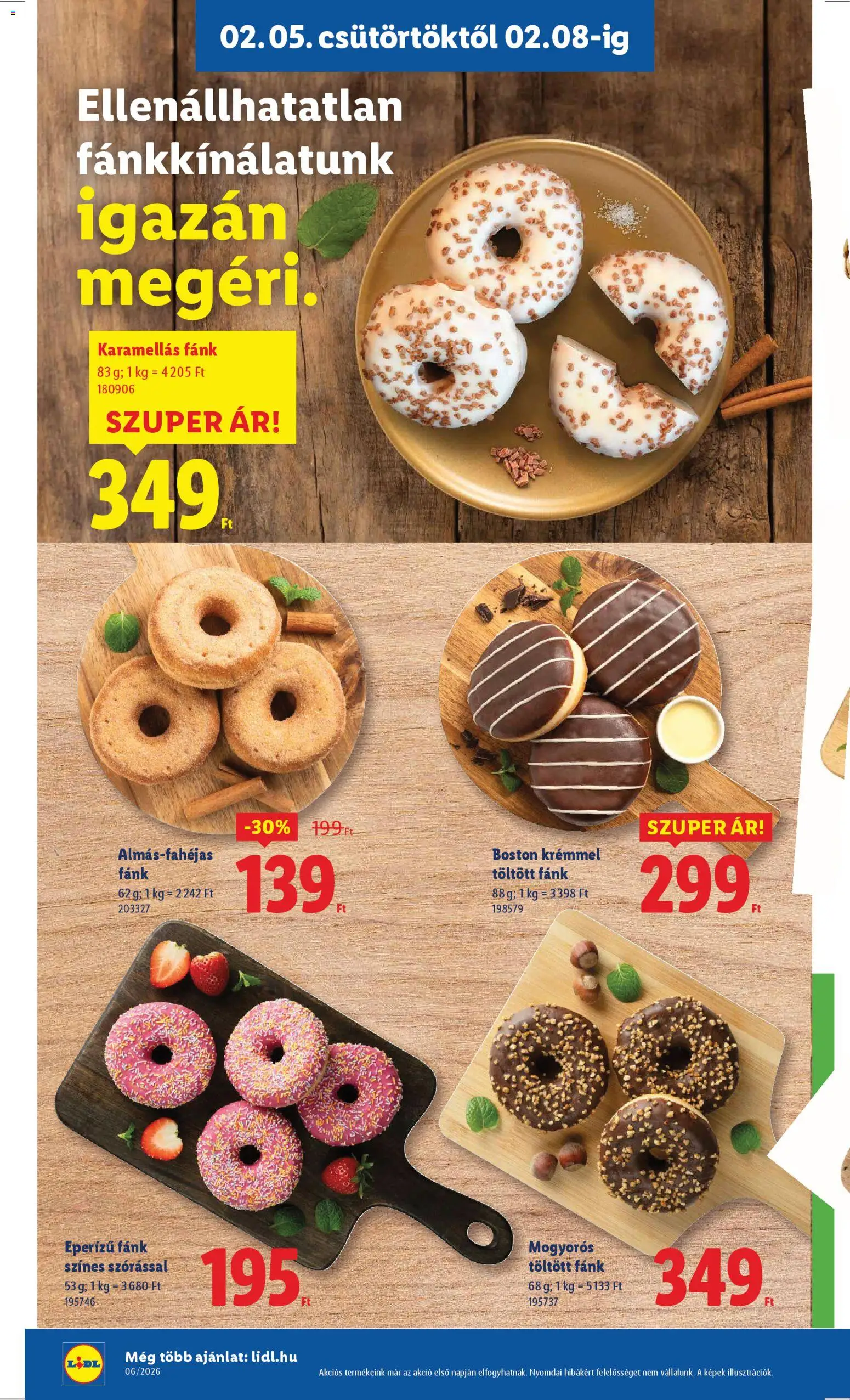 Lidl akciós ujság - amely érvényes a következő dátumtól: 05.02.2026 | Oldal: 4 | Termékek: Fánk