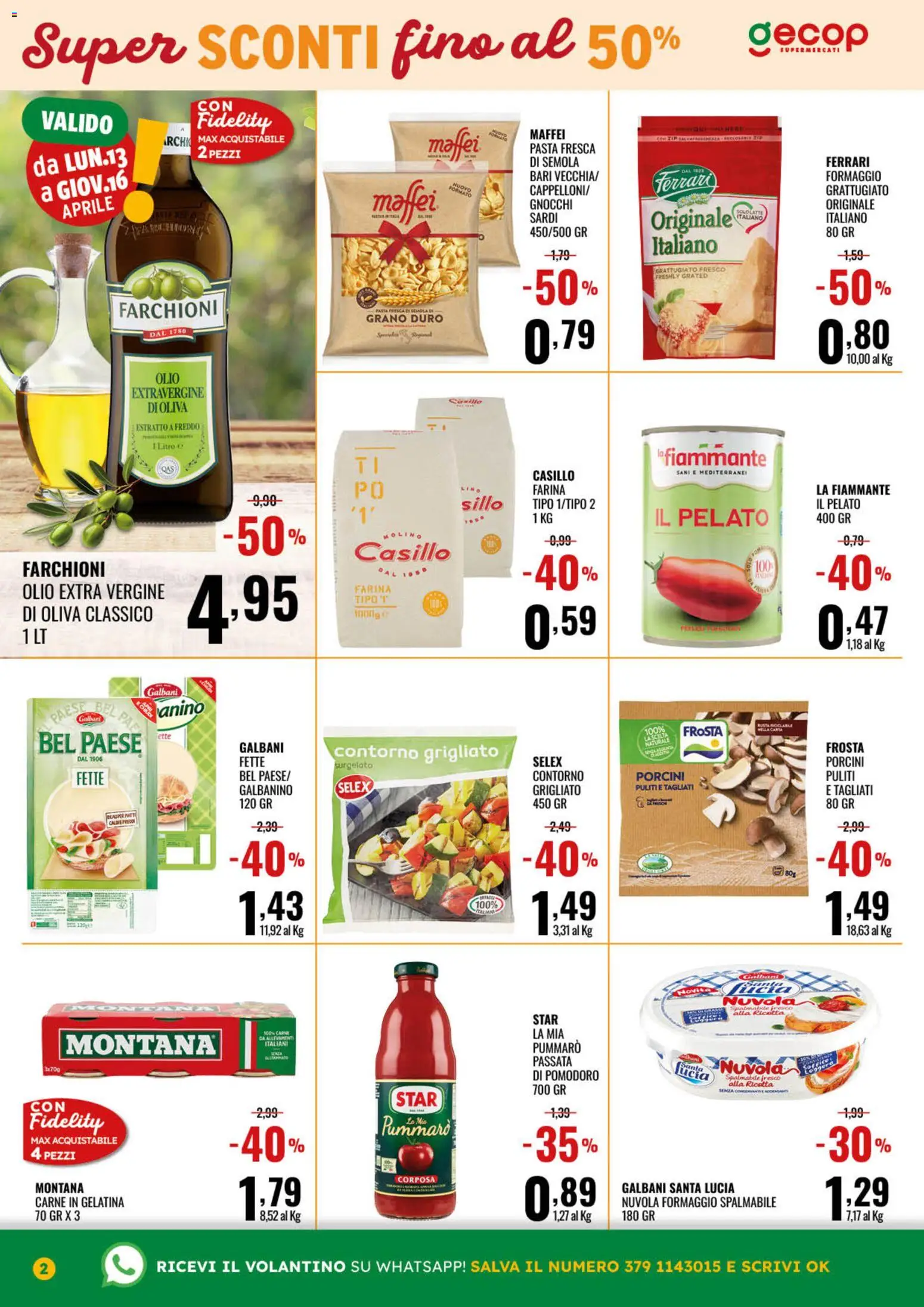 Volantino GECOP del 07.04.2026 | Pagina: 2 | Prodotti: Pomodoro, Formaggio, Olio, Ricotta