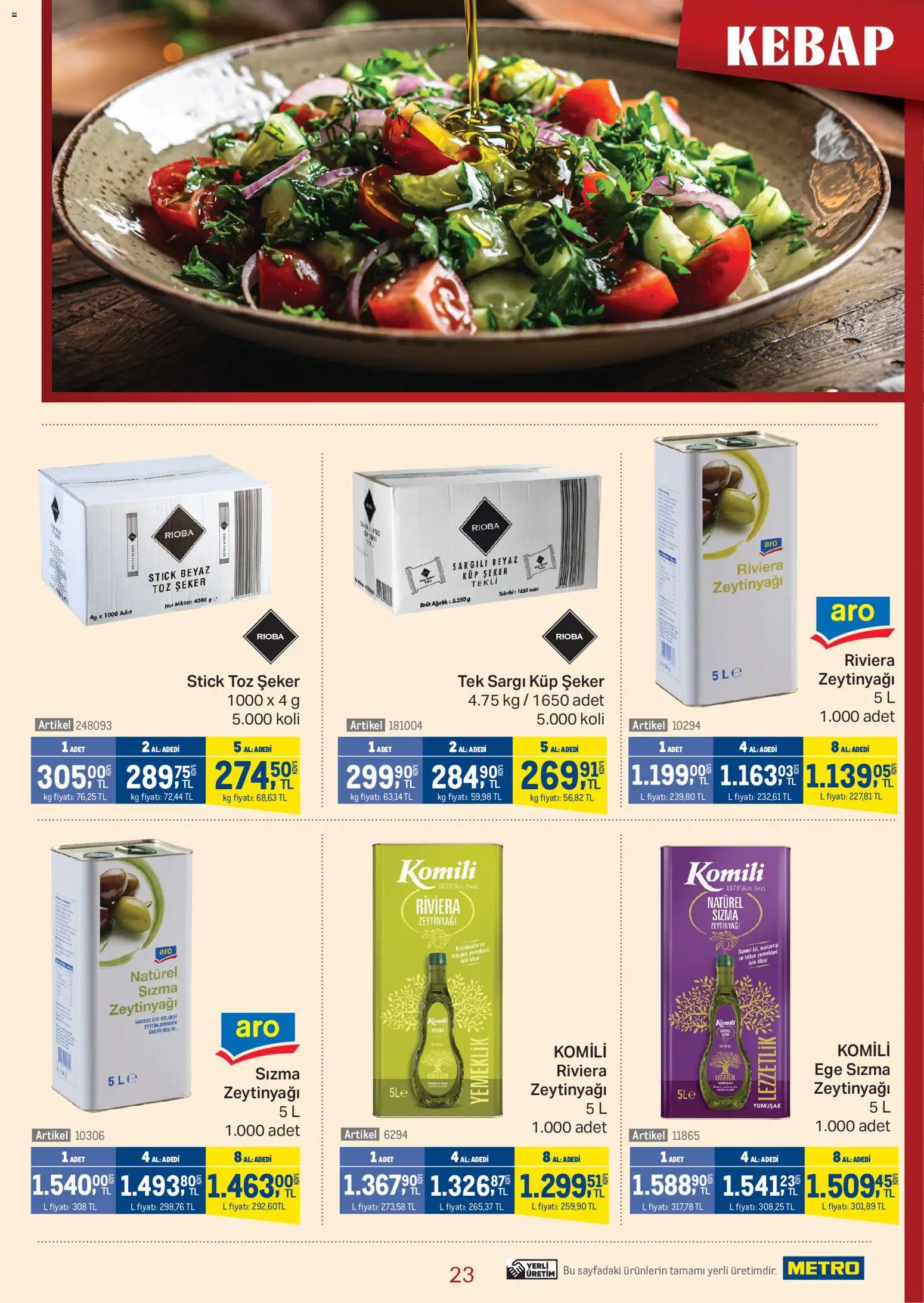 Metro - Kebap Restoranları - 25.02.2026 tarihinden itibaren geçerlidir | Sayfa: 23 | Ürünler: Şeker, Toz şeker, Küp şeker, Ağırlık