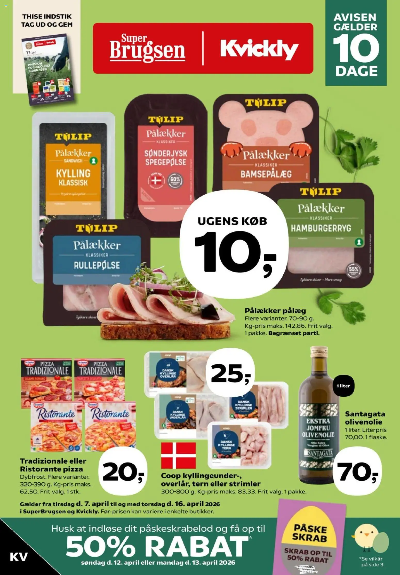 Kvickly tilbudsavis – gyldig fra 07.04.2026 | Side: 1 | Produkter: Salami, Spegepølse, Rullepølse, Olivenolie