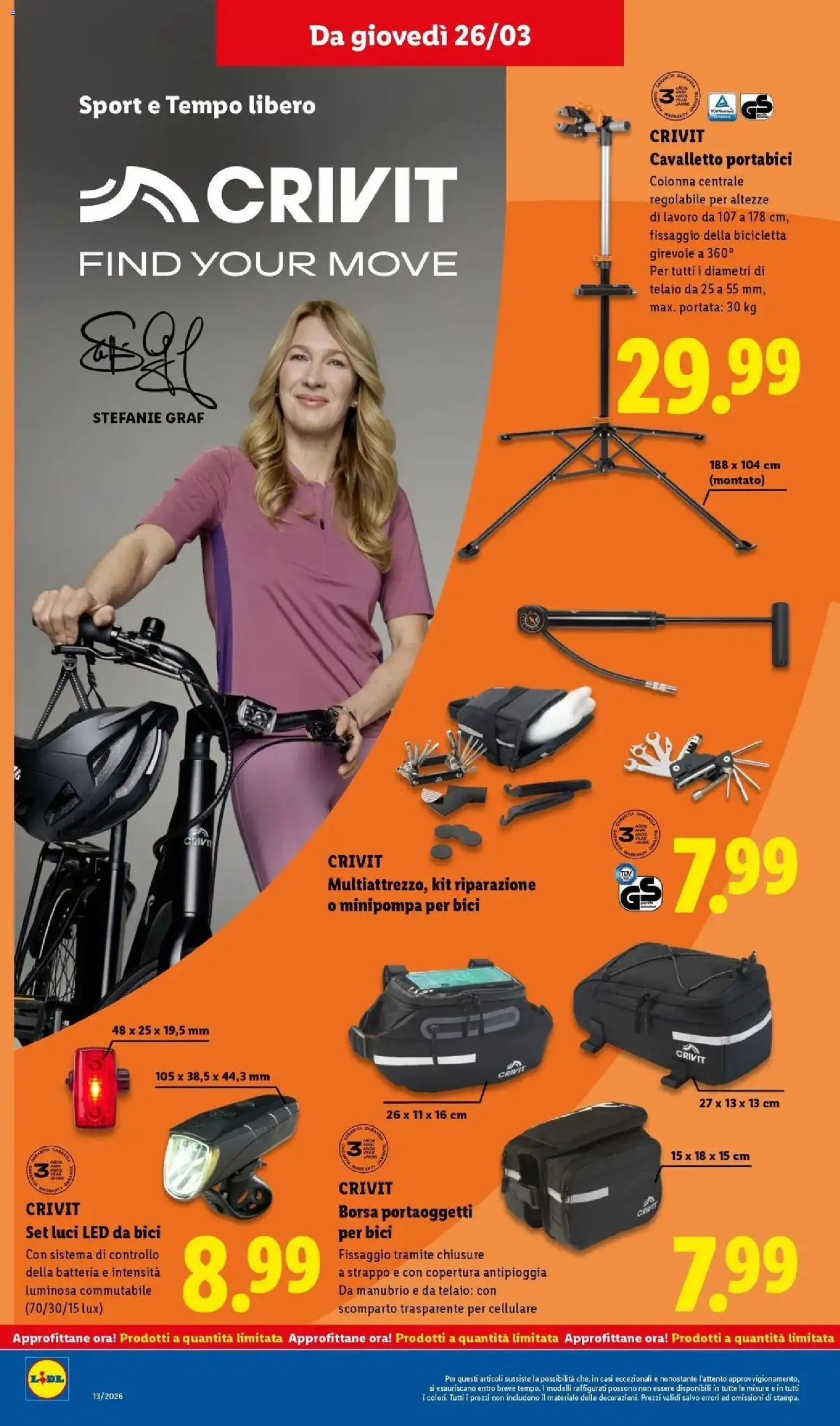 Volantino Lidl del 22.03.2026 | Pagina: 36 | Prodotti: Bicicletta, Cellulare, Borsa, Batteria