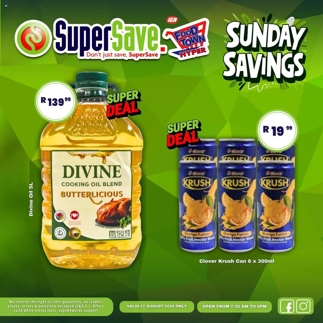 Super Save Sunday Specials │ valid from 17.08.2025 | Page: 27 | Products: Oil, Fruit