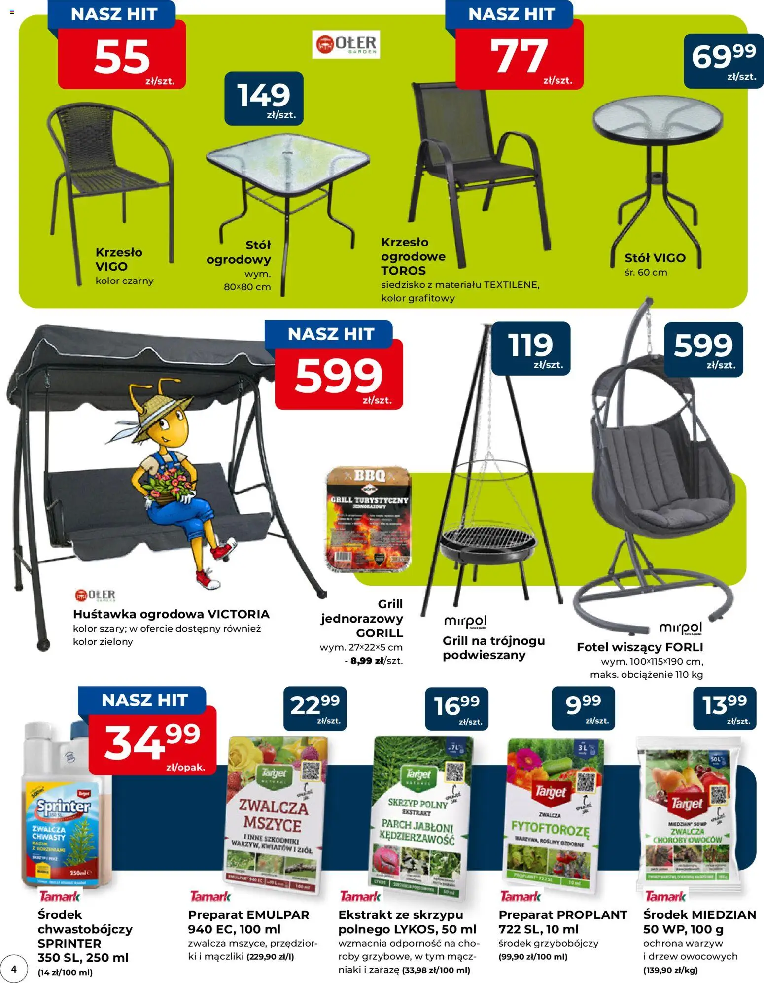 Mrówka gazetka - Elbląg od 09.04.2026 | Strona: 4 | Produkty: Grill, Fotel, Stół, Krzesło