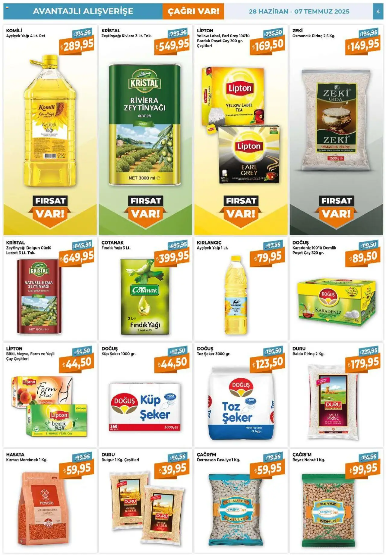 Çağrı Market Katalog - 28.06.2025 tarihinden itibaren geçerlidir | Sayfa: 4 | Ürünler: Ravioli, Pirinç, Şeker, Demlik