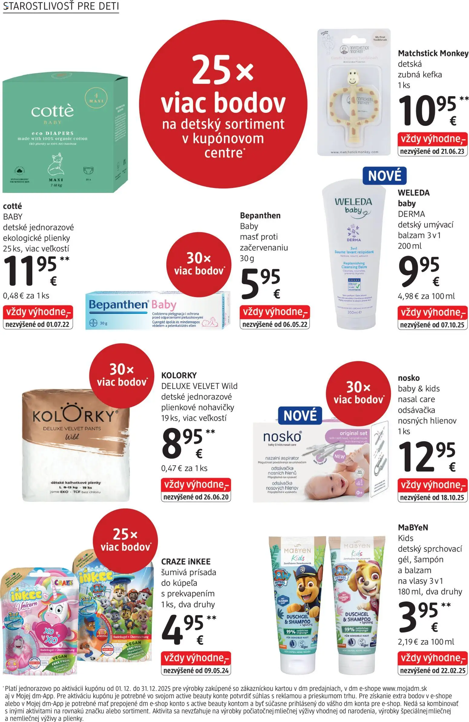 Nové dm drogerie akcie – leták je platný od 01.12.2025 | Strana: 22 | Produkty: Zubná kefka, Vysávač, Plienky