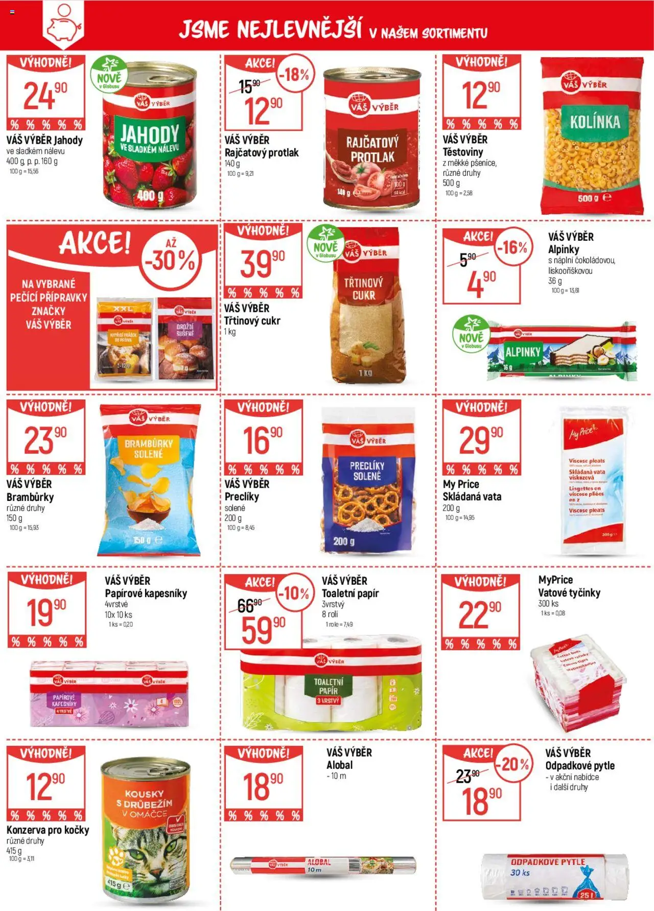 Globus leták od 17.09.2025 | Strana: 4 | Produkty: Třtinový cukr, Tyčinky, Alobal, Konzerva pro kočky
