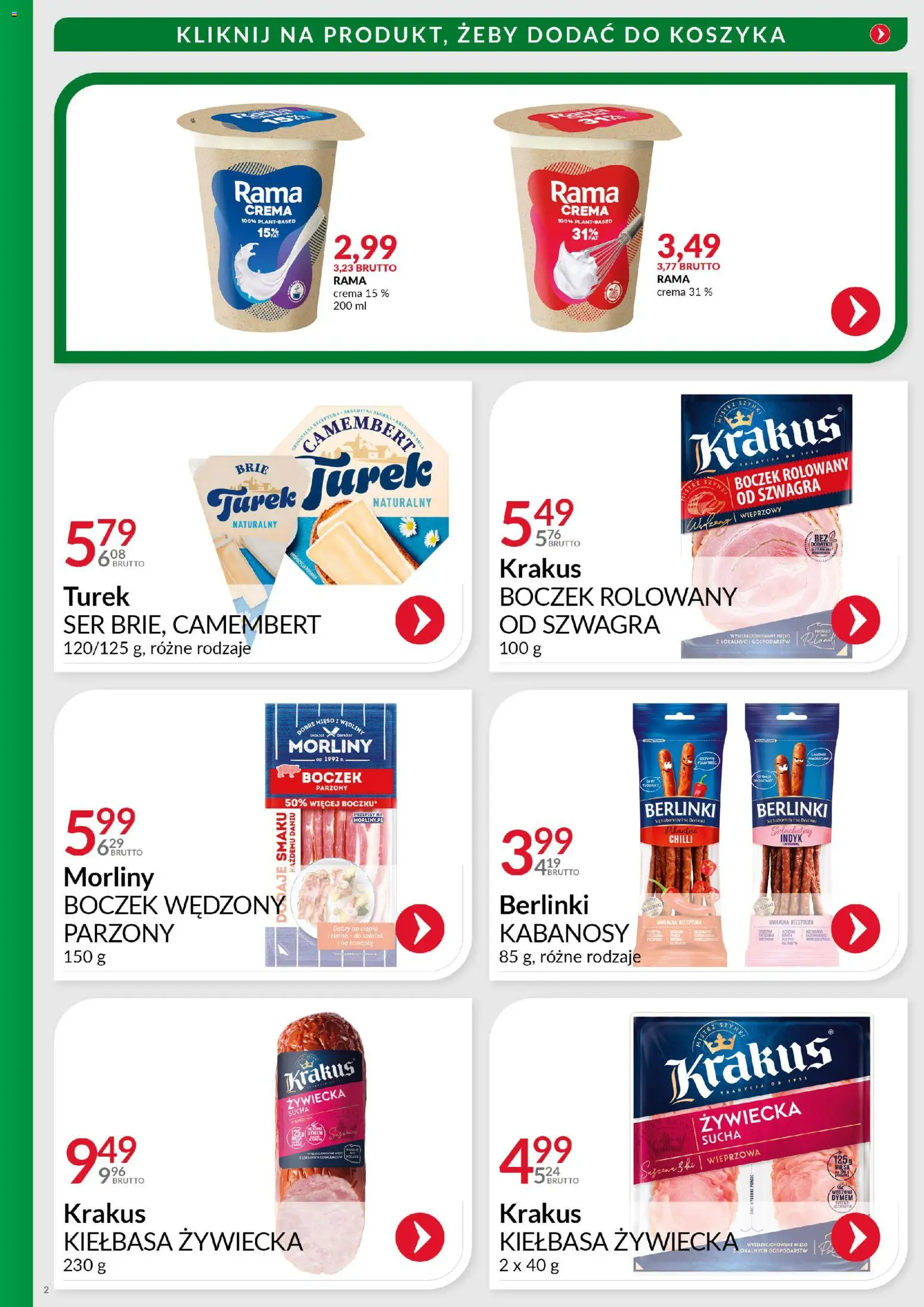 Eurocash Gazetka - Andrzejkowa Moc od 10.11.2025 | Strona: 2 | Produkty: Mięso, Boczek wędzony, Camembert, Ser