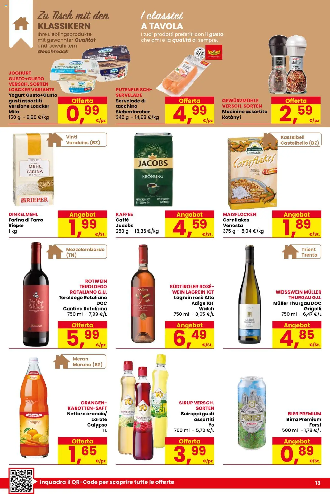 Volantino Despar del 07.08.2025 | Pagina: 13 | Prodotti: Yogurt, Caffè, Birra, Farina