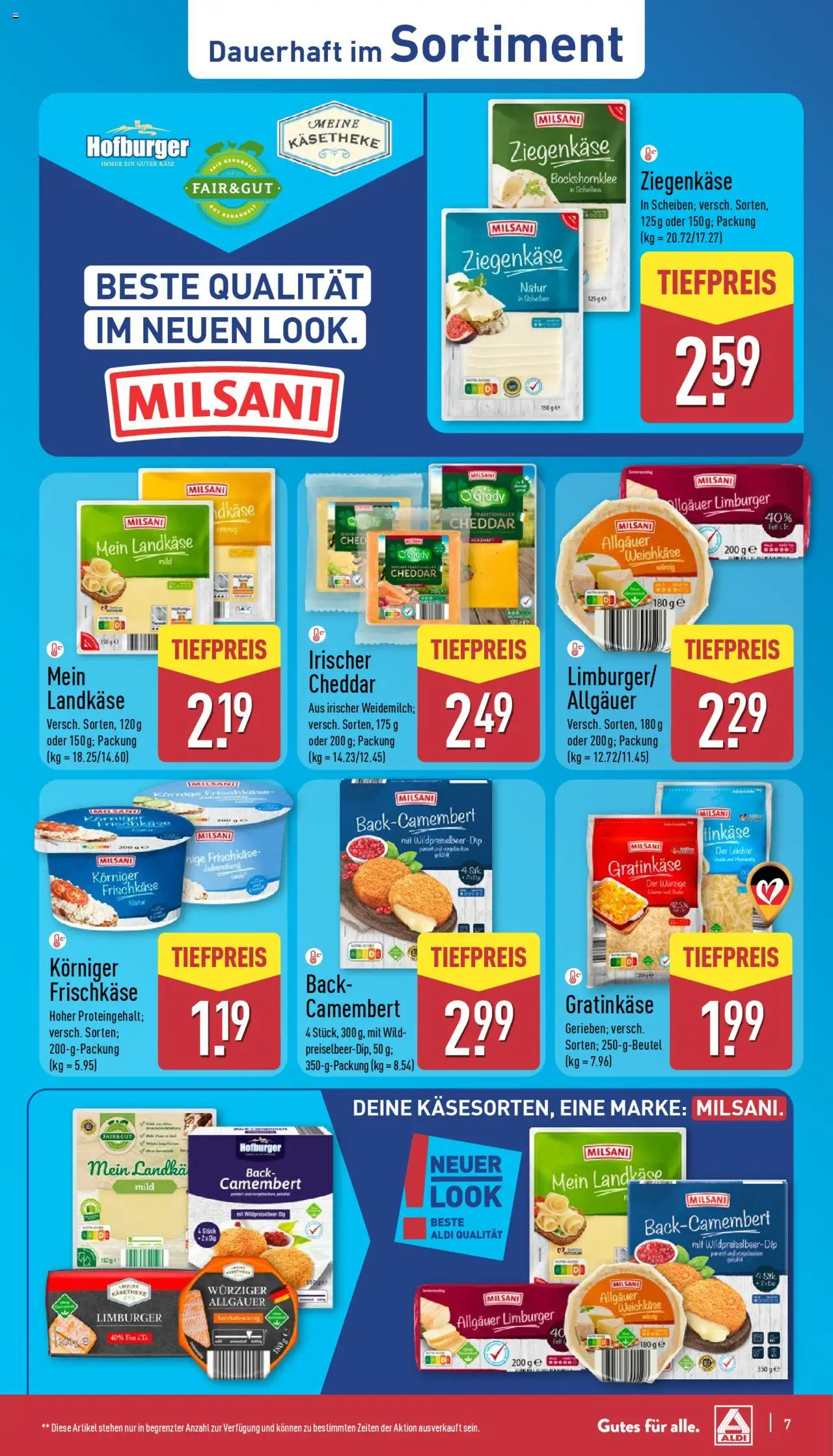 Aldi Prospekt 	 - gültig ab dem 25.08.2025 | Seite: 7 | Produkte: Käse, Ziegenkäse, Frischkase