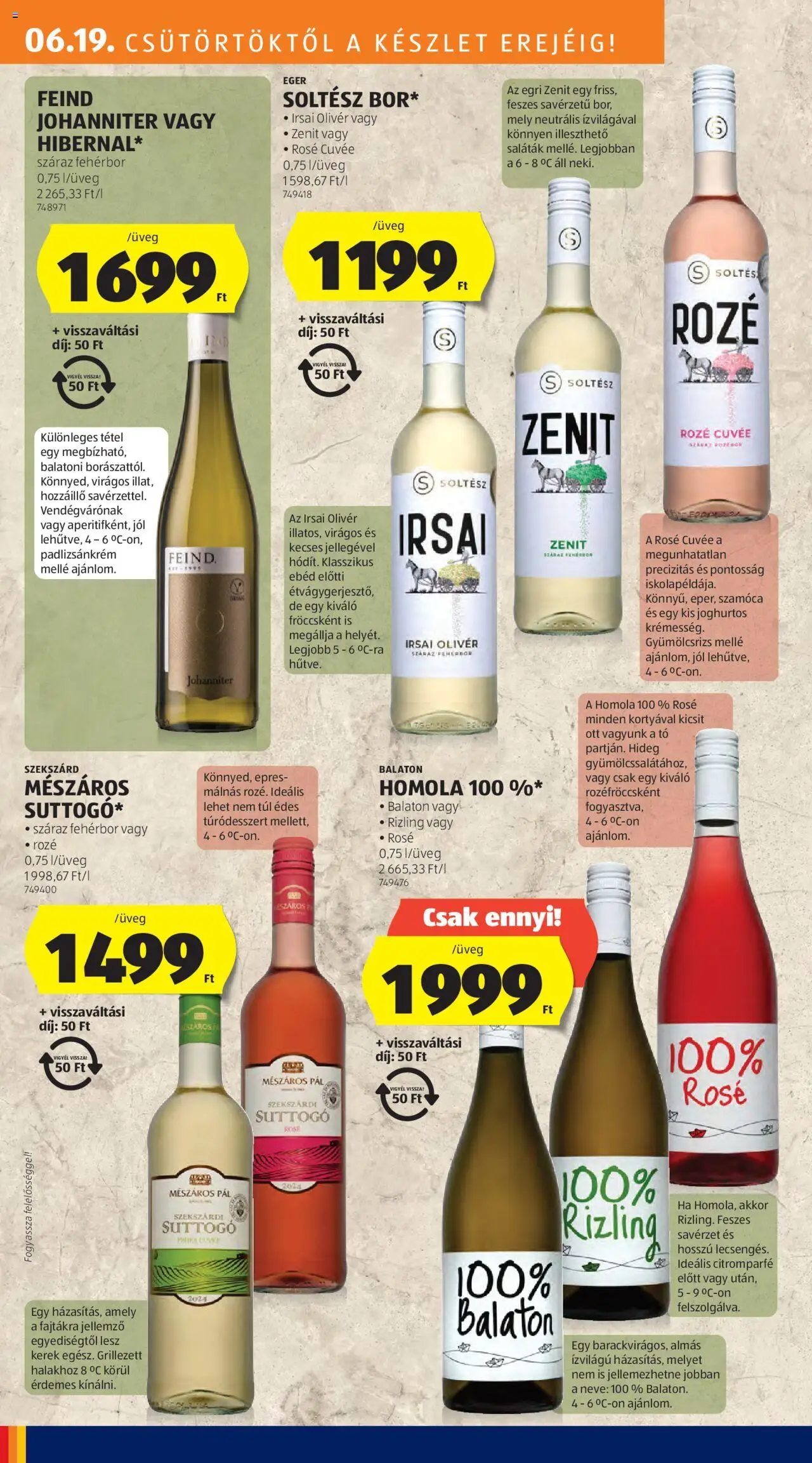 Aldi akciós ujság - amely érvényes a következő dátumtól: 19.06.2025 | Oldal: 16 | Termékek: Egér, Padlizsánkrém, Fehérbor