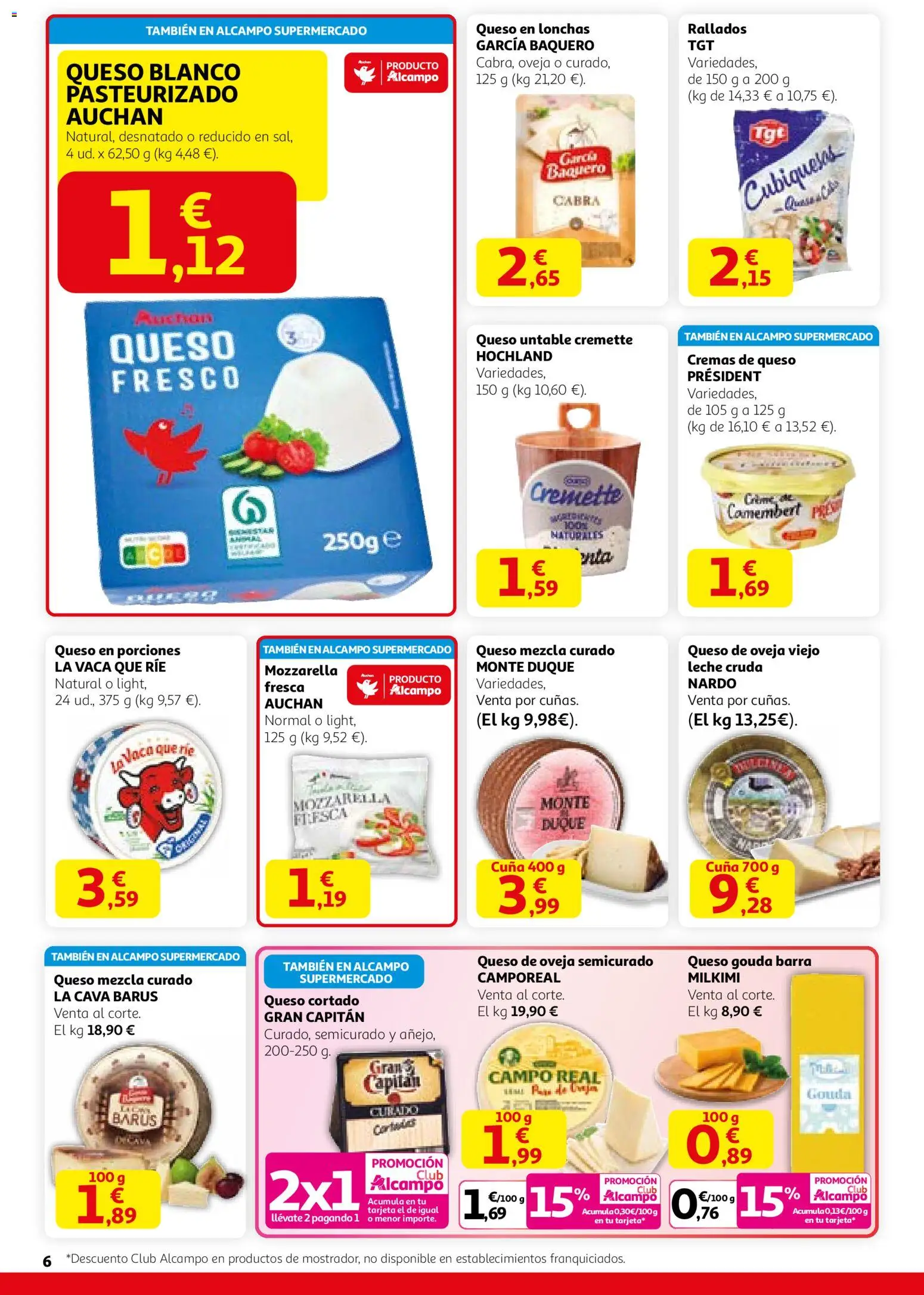 Alcampo - HG Madrid Unificado  │ válido desde el 29.01.2026 | Página: 6 | Productos: Queso de oveja, Leche, Queso, Queso Gouda