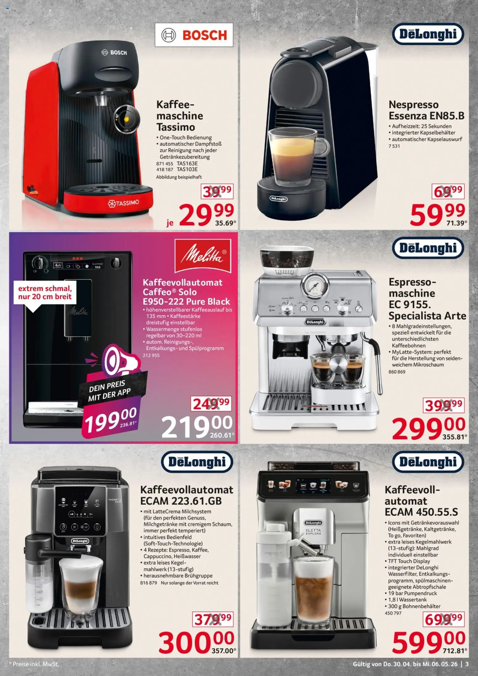 Selgros Nonfood – gültig ab 30.04.2026 | Seite: 3 | Produkte: Melitta, Kaffee, Kaffeevollautomat, Tassimo