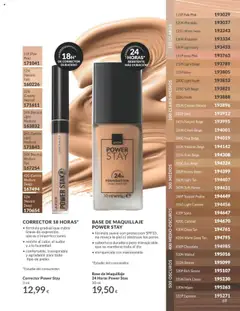 Vista previa Base de Maquillaje 24 Horas Power Stay, Fórmula suave con protección SPF10, no reseca la piel ni obstruye los poros, cobertura duradera pero transpirable que se mantiene todo el día, enriquecida con niacinamida válido desde el 01.10.2025 | Página: 69