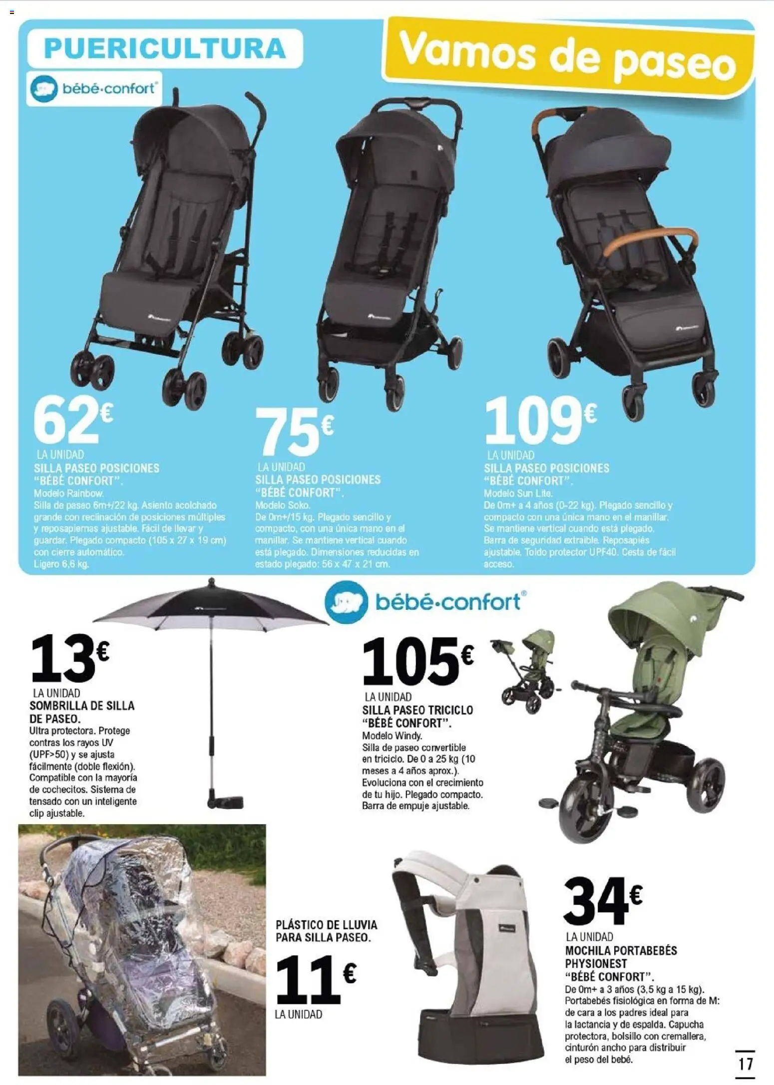 E.Leclerc folleto Salamanca │ válido desde el 04.03.2026 | Página: 17 | Productos: Sombrilla, Reposapiés, Silla, Cesta