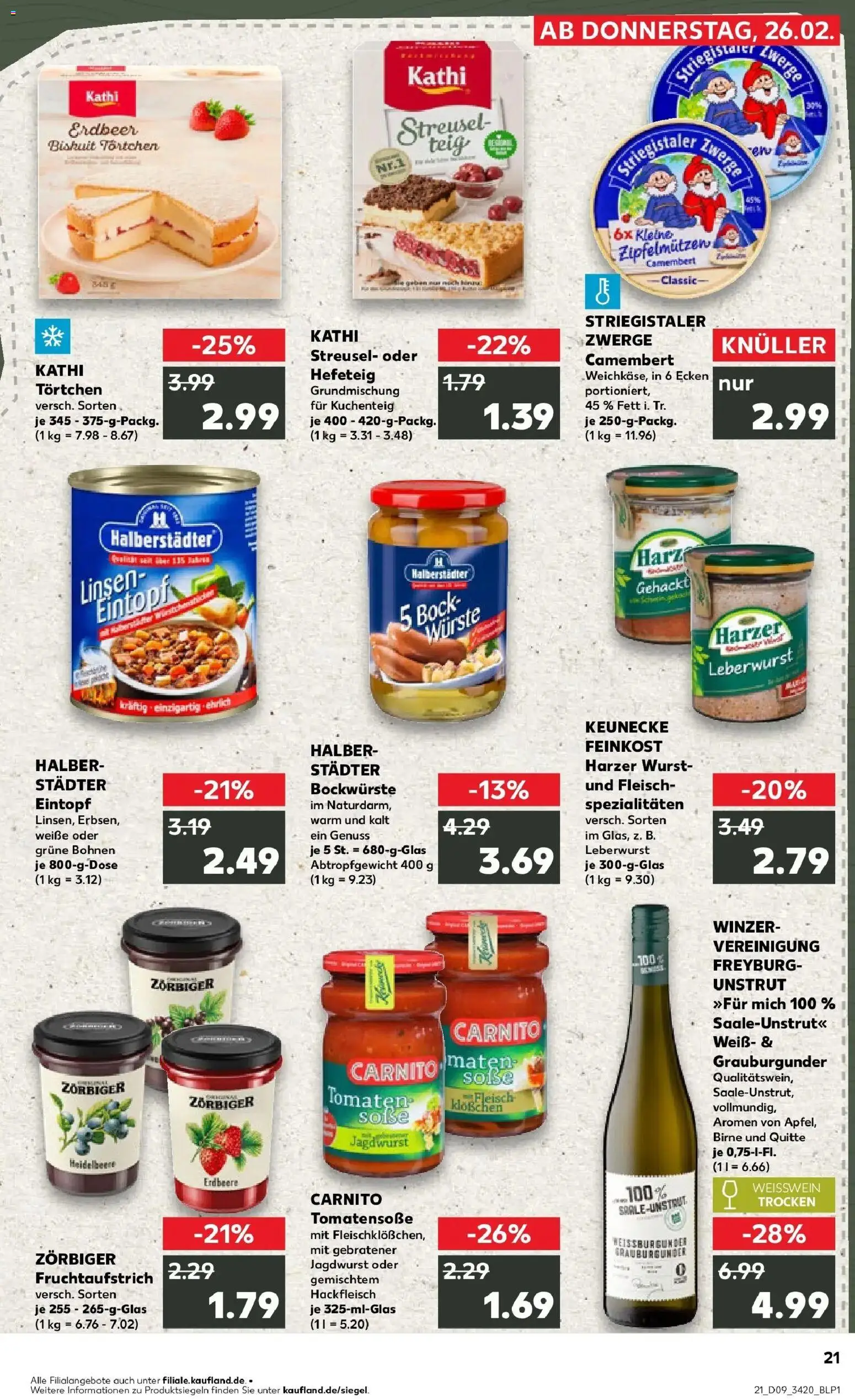 Kaufland prospekt Quedlinburg	 – gültig ab 26.02.2026 | Seite: 21 | Produkte: Tomaten, Wurst, Birne, Fleisch