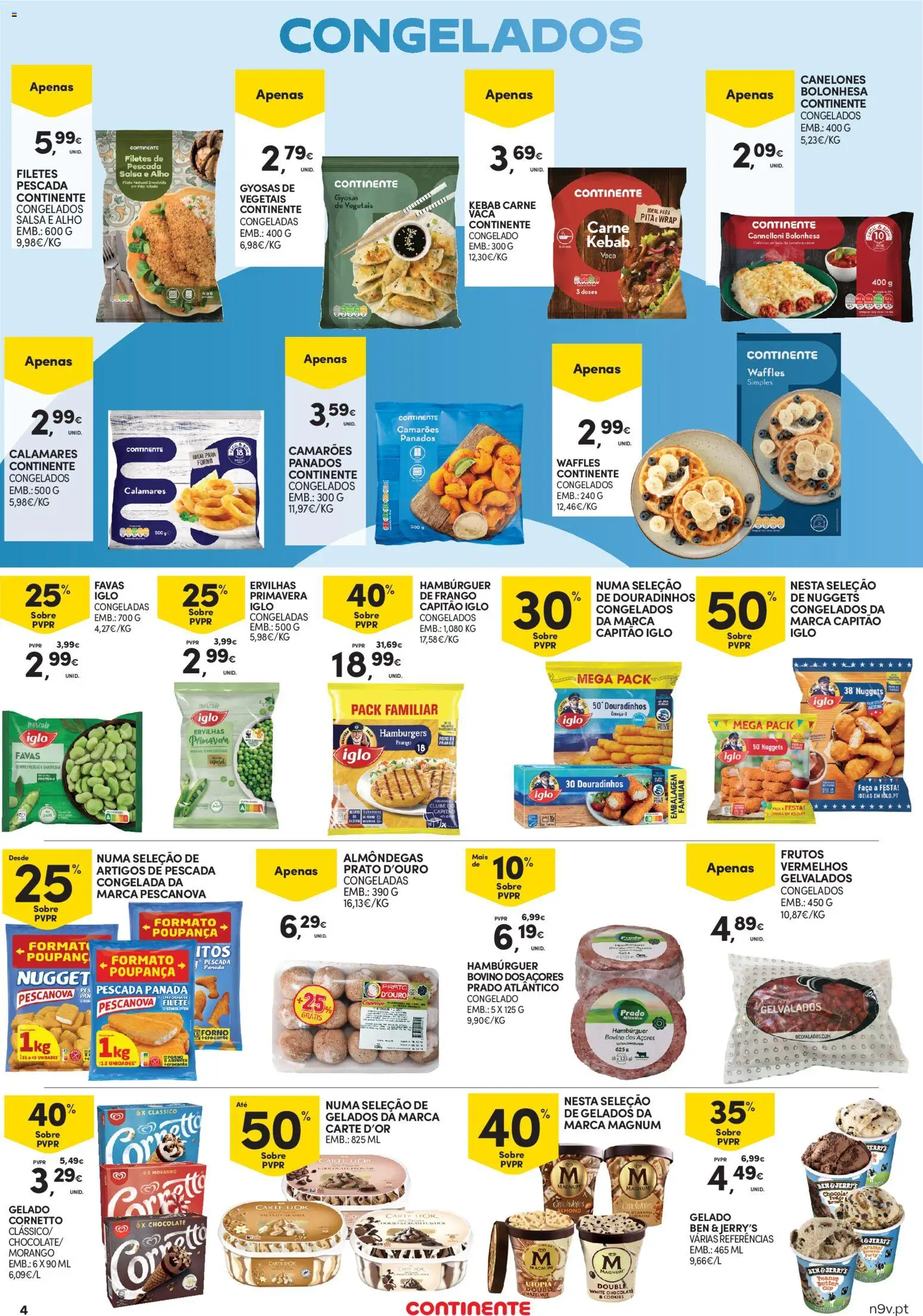 Continente - Açores │ válido de 05.03.2026 | Página: 4 | Produtos: Favas, Frango, Gelado, Chocolate