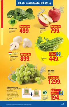 Mag nélküli fehér szőlő, /kg - amely érvényes a következő dátumtól: 26.03.2026 | Oldal: 5